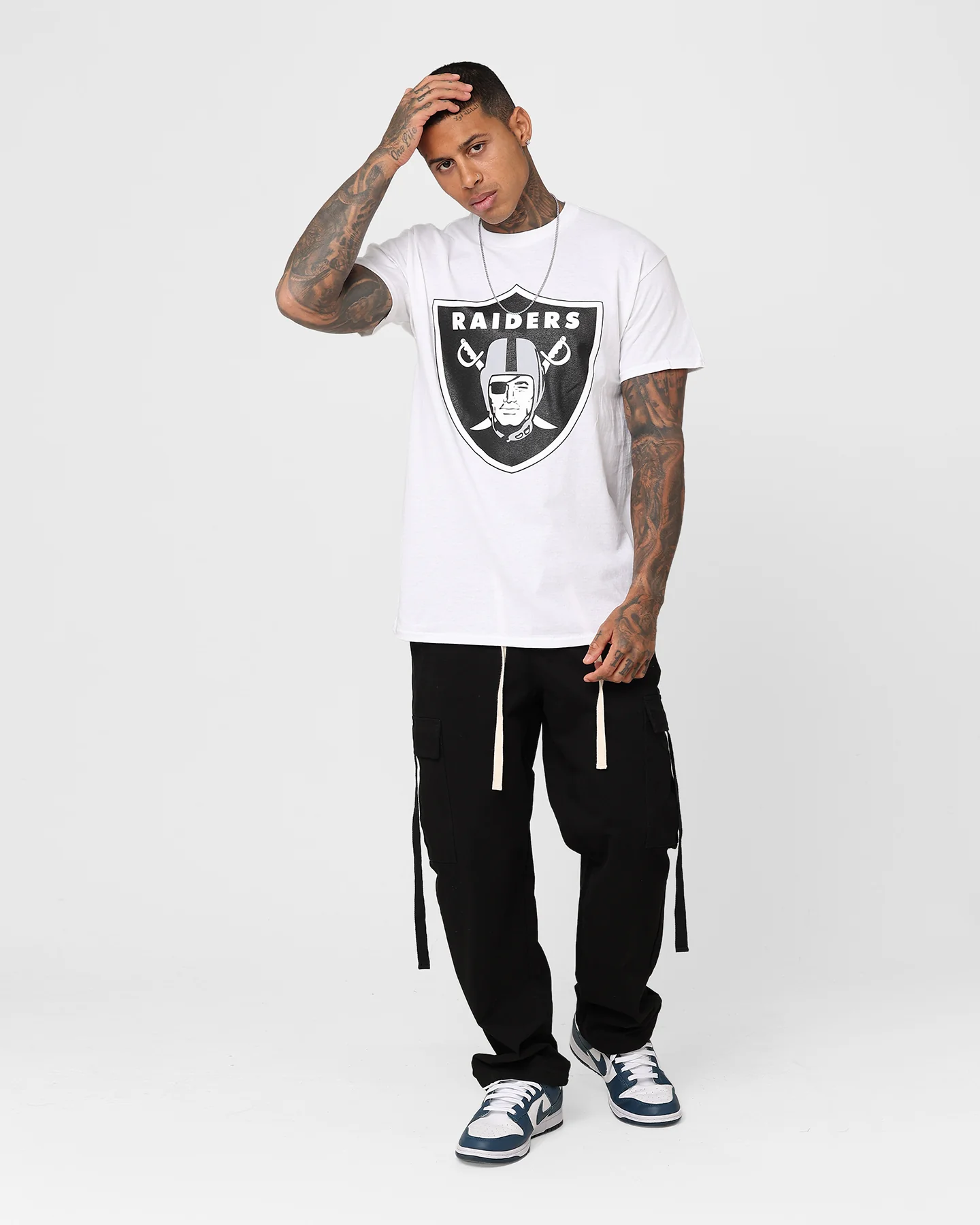 Majestic Athletic Las Vegas Raiders Prism T-Shirt Vintage White - Image 2