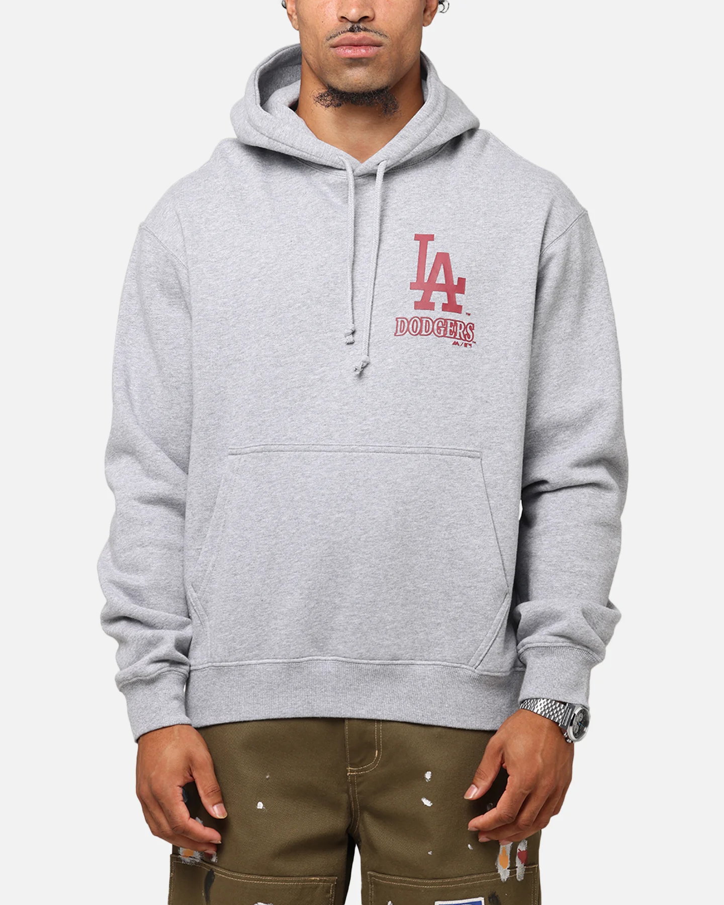 Majestic Athletic Los Angeles Dodgers Arch Mercer Hoodie Grey Marle - Image 2