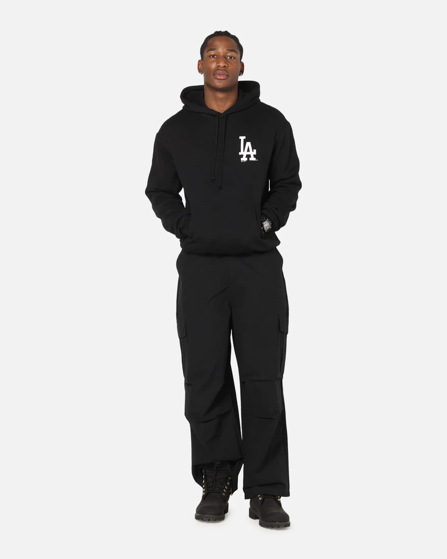 Majestic Athletic Los Angeles Dodgers Champs Serial Mono Hoodie Black - Image 4