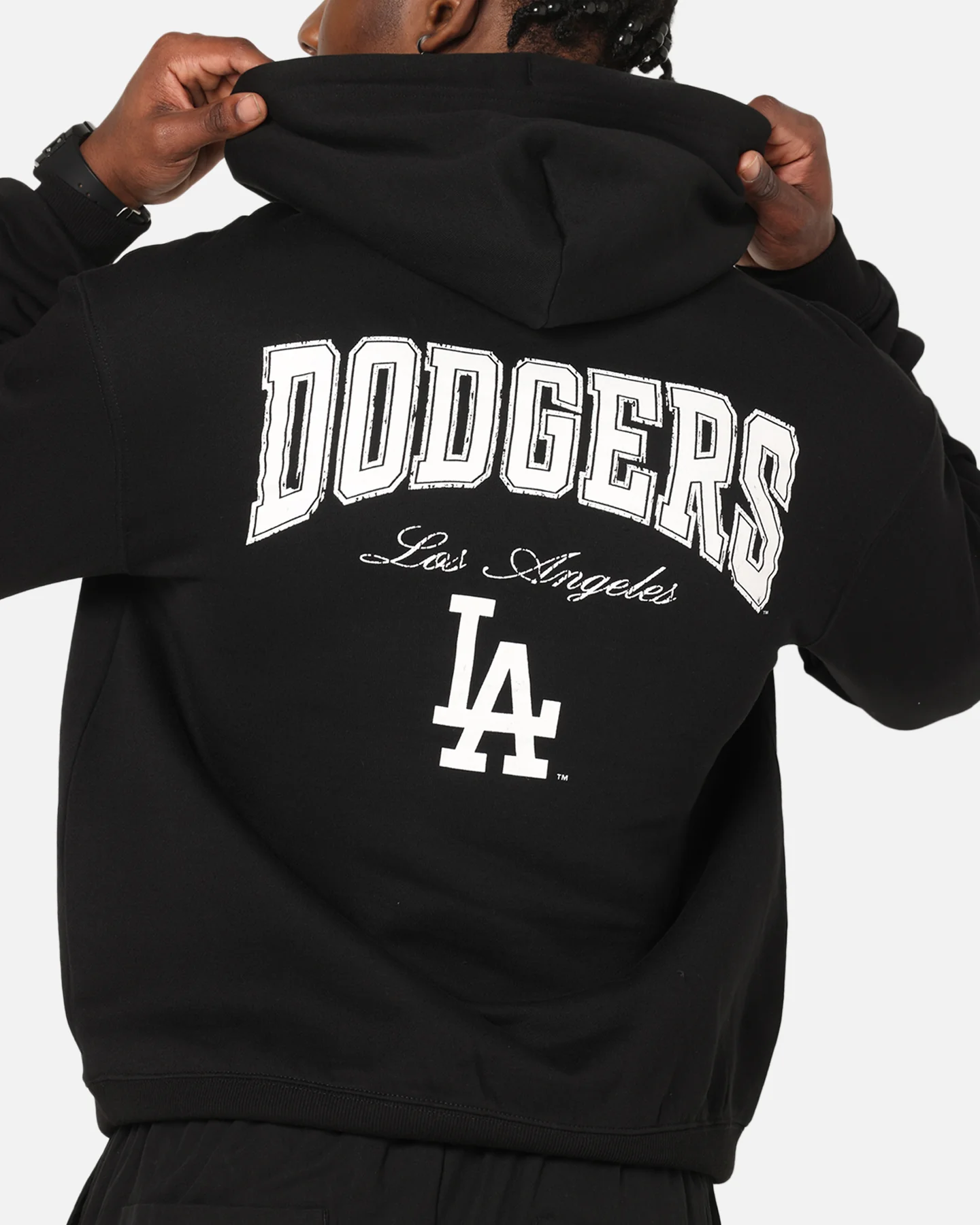 Majestic Athletic Los Angeles Dodgers Champs Serial Mono Hoodie Black - Image 7