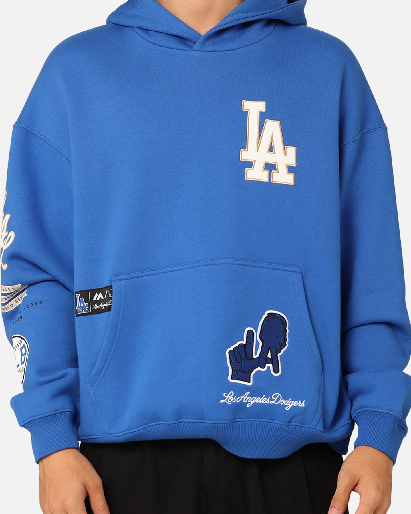 Majestic Athletic Los Angeles Dodgers City Appliqué Hoodie Olympic Blue - Image 3
