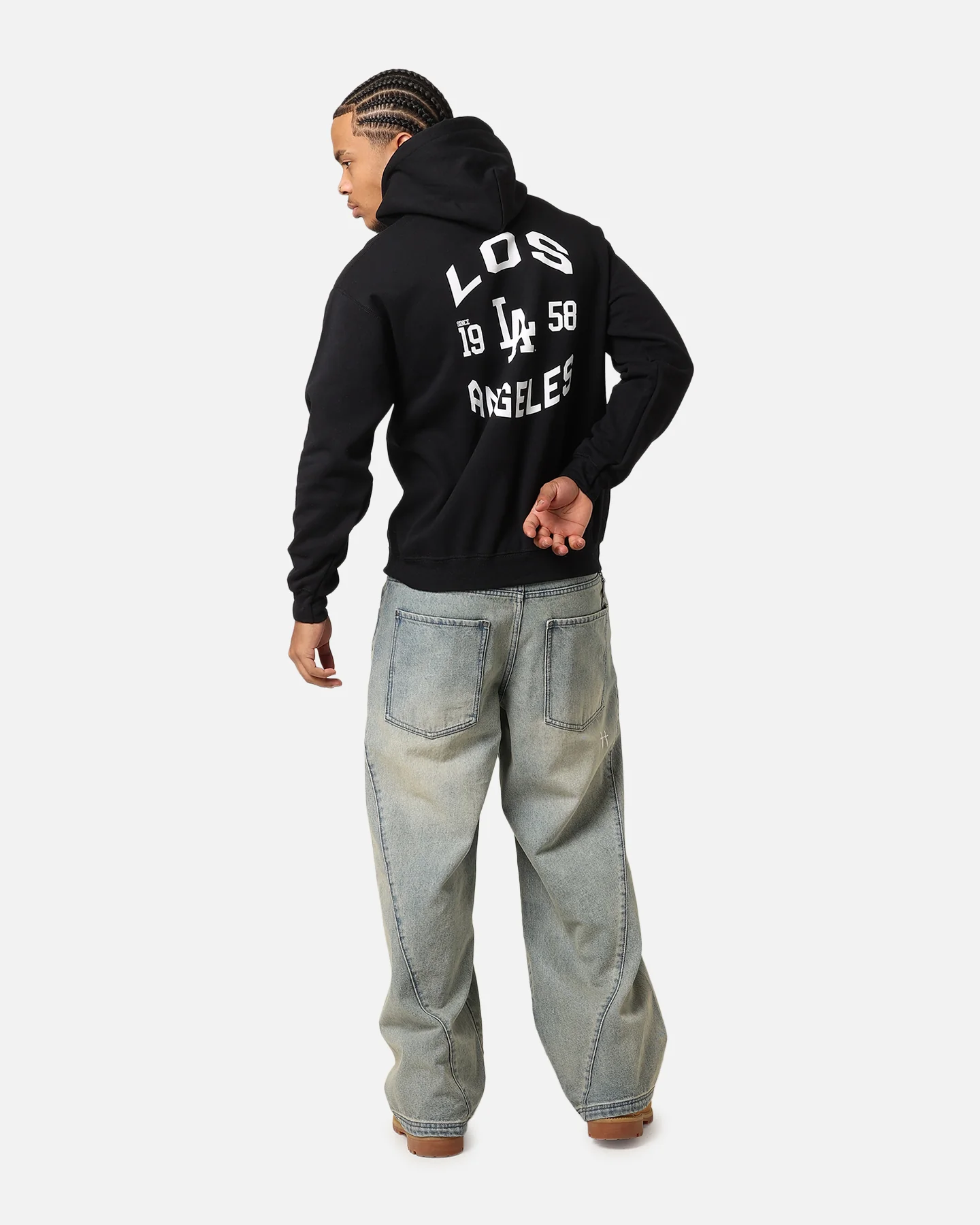 Majestic Athletic Los Angeles Dodgers Doyers Chest Hoodie Black - Image 3