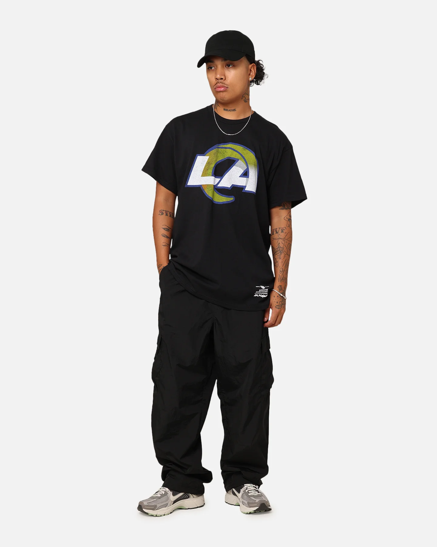 Majestic Athletic Los Angeles Rams Team Crest T-Shirt Black - Image 2