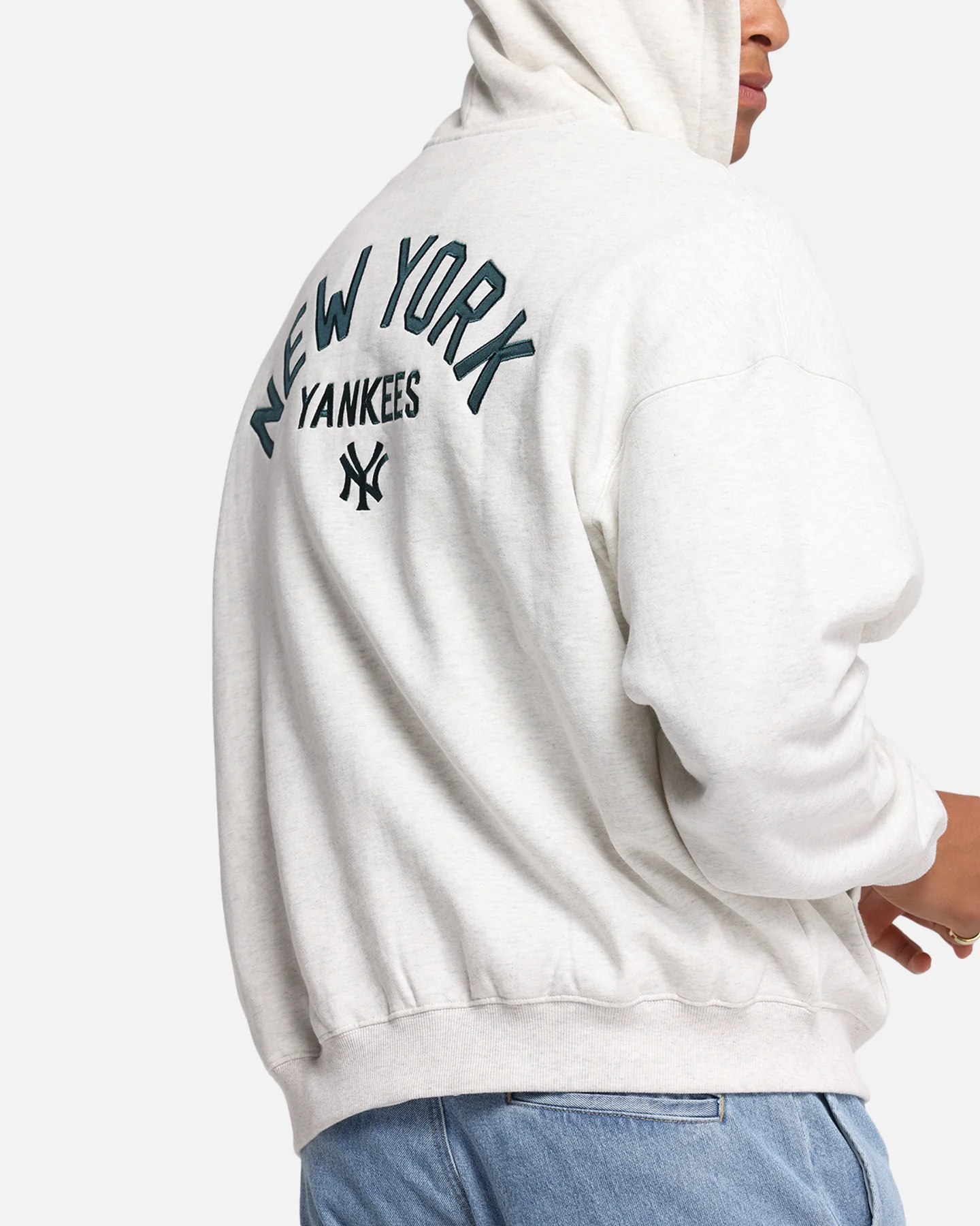 Majestic Athletic New York Yankees Arch FZ Boxy Hoodie White Marle - Image 8