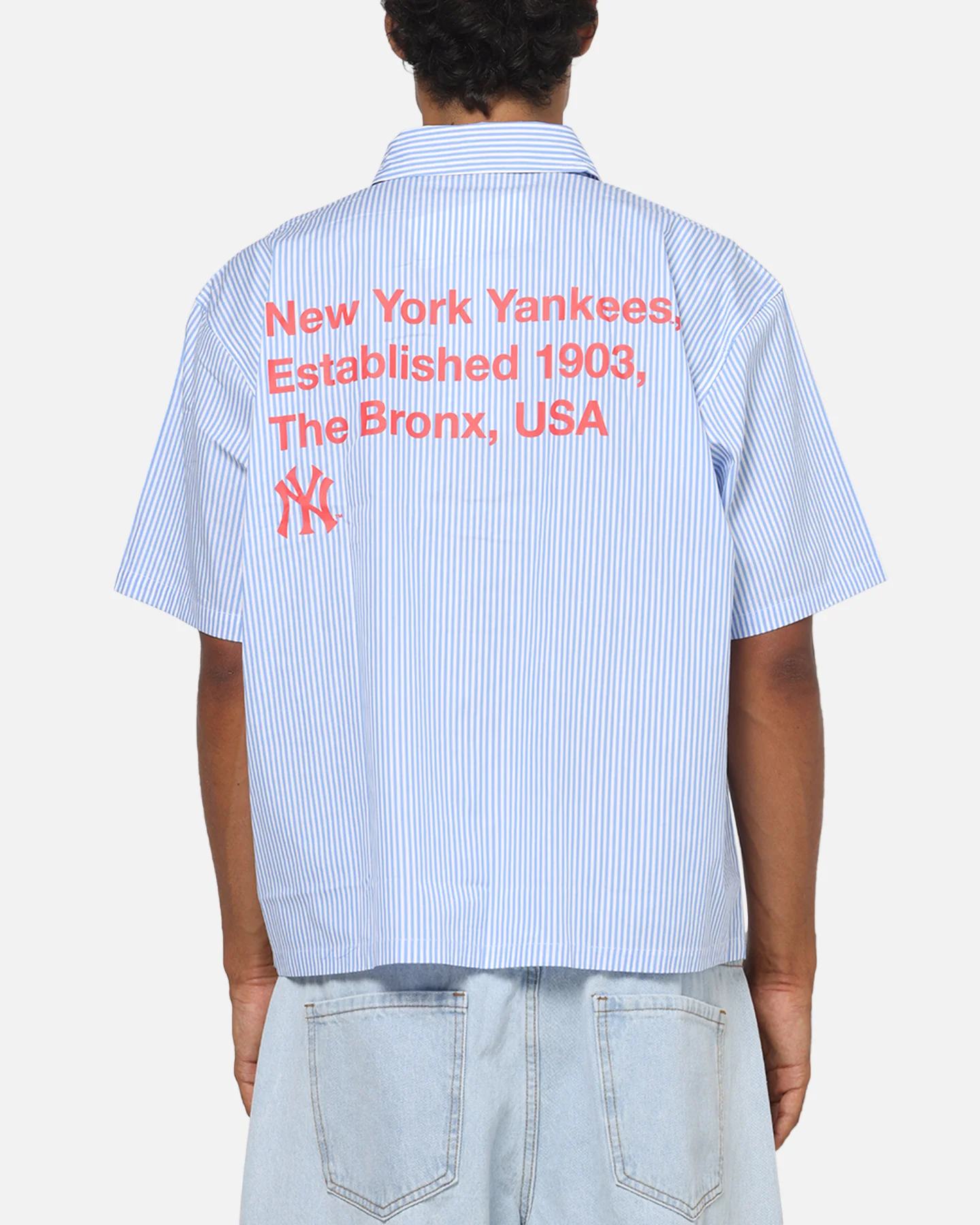 Majestic Athletic New York Yankees Graphic Boxy Shirt White/Blue - Image 2