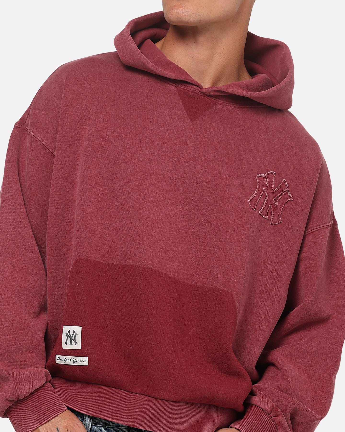 Majestic Athletic New York Yankees MLB Ghost Fade Box Hoodie Sour Cherry - Image 7