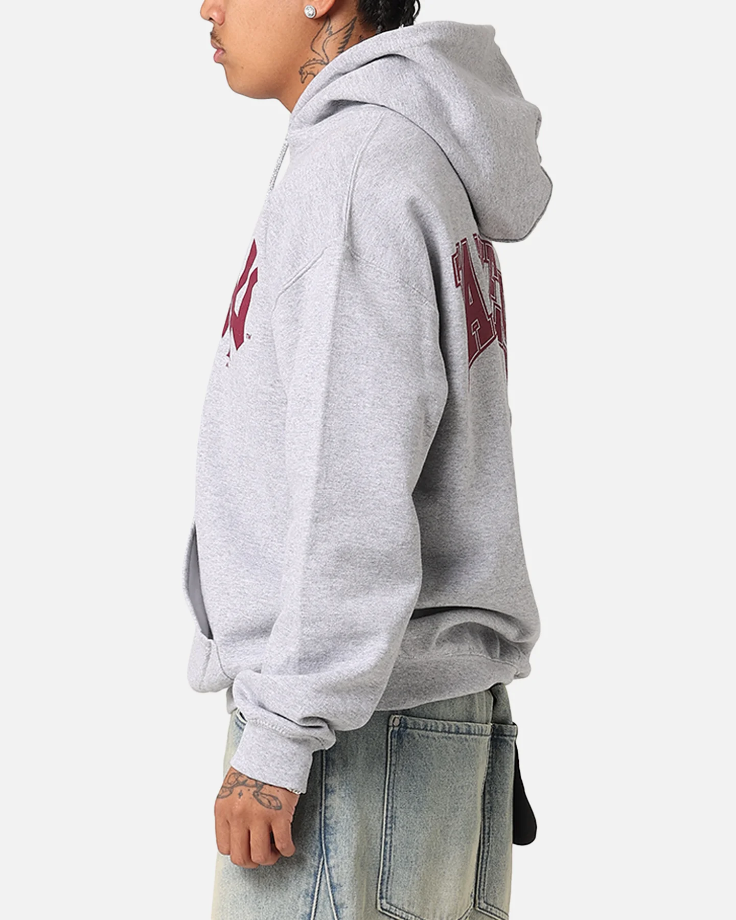 Majestic Athletic New York Yankees Wordmark Arch Hoodie Grey - Image 6