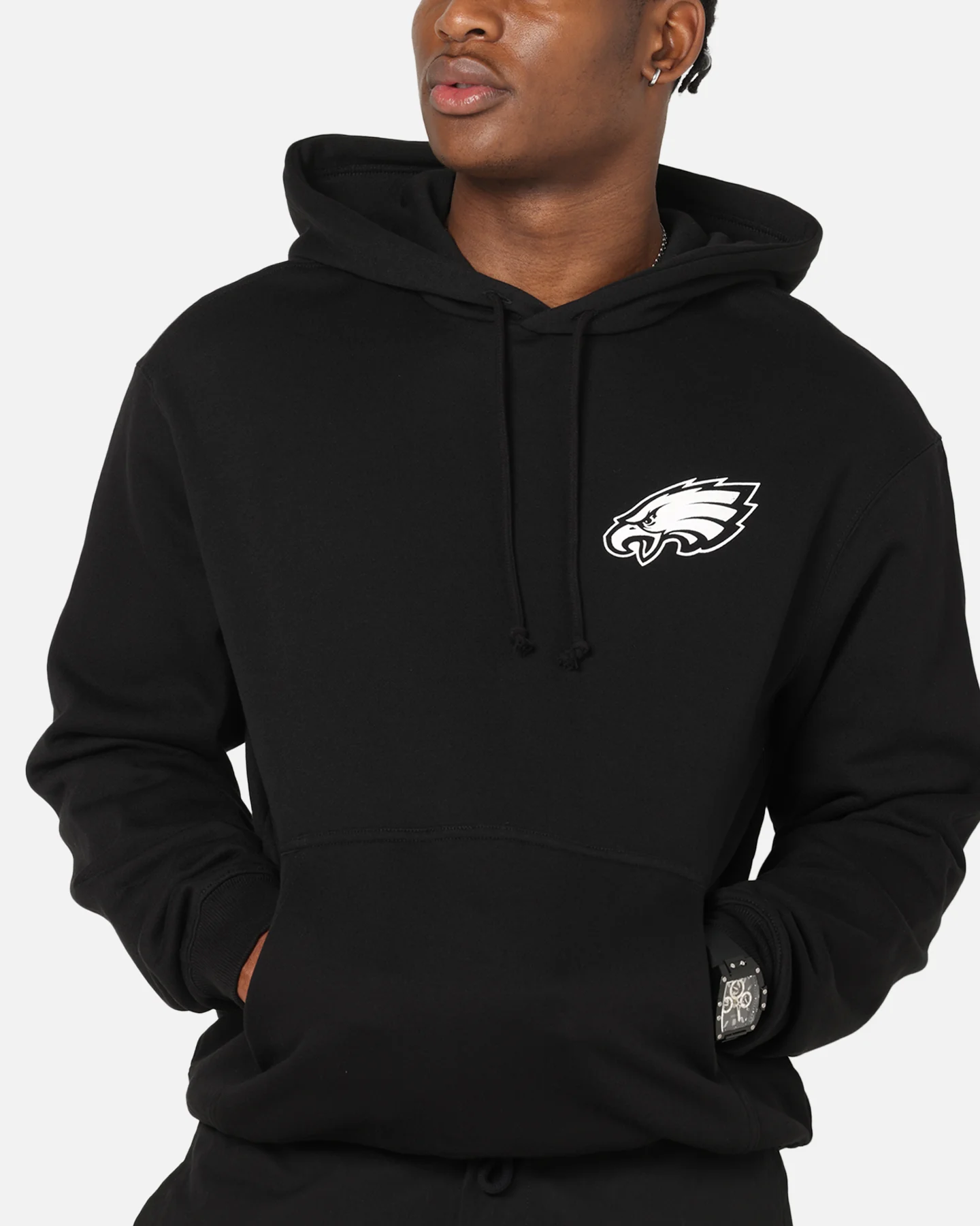 Majestic Athletic Philadelphia Eagles Champs Serial Mono Hoodie Black - Image 8