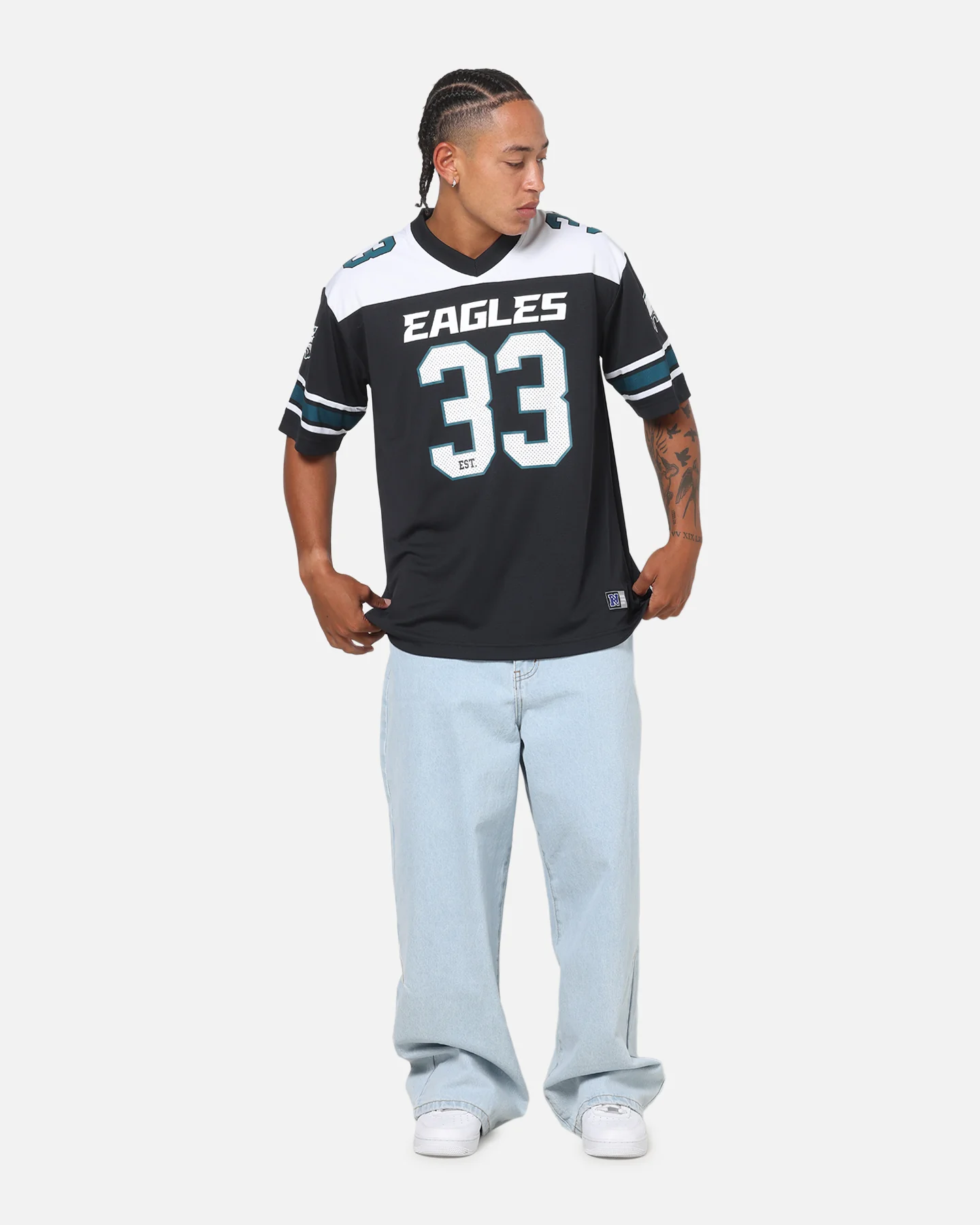 Majestic Athletic Philadelphia Eagles Glenver Mesh Oversized T-Shirt Black - Image 2