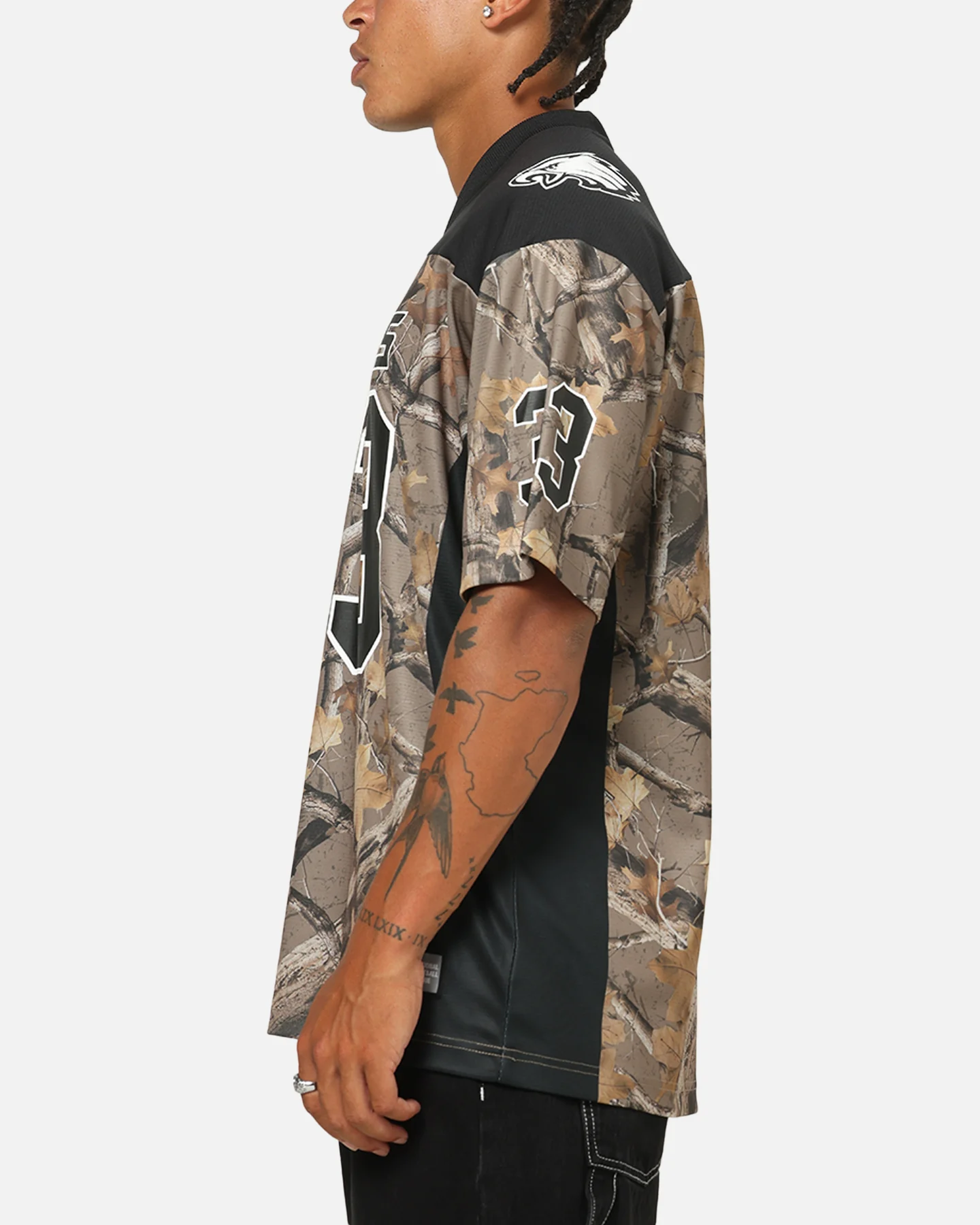 Majestic Athletic Philadelphia Eagles Mesh Oversized T-Shirt Khaki Forest Camo - Image 5