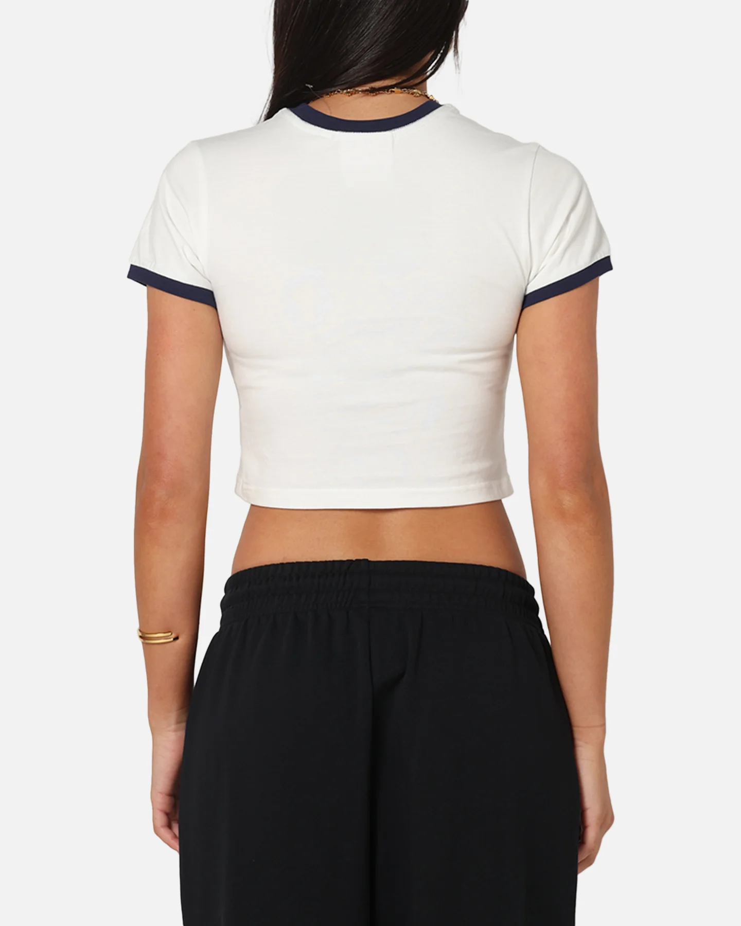 Majestic Athletic Women's New York Yankees Crest Baby T-Shirt Vintage White - Image 3