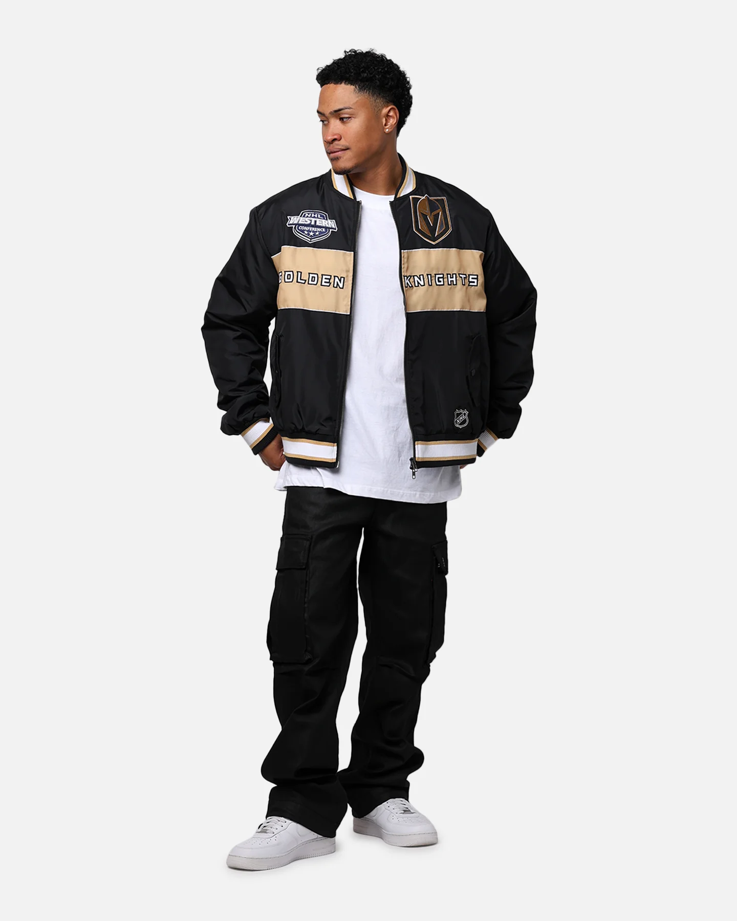 Majestic Athletics Vegas Golden Knights Moto Jacket Faded Black - Image 8