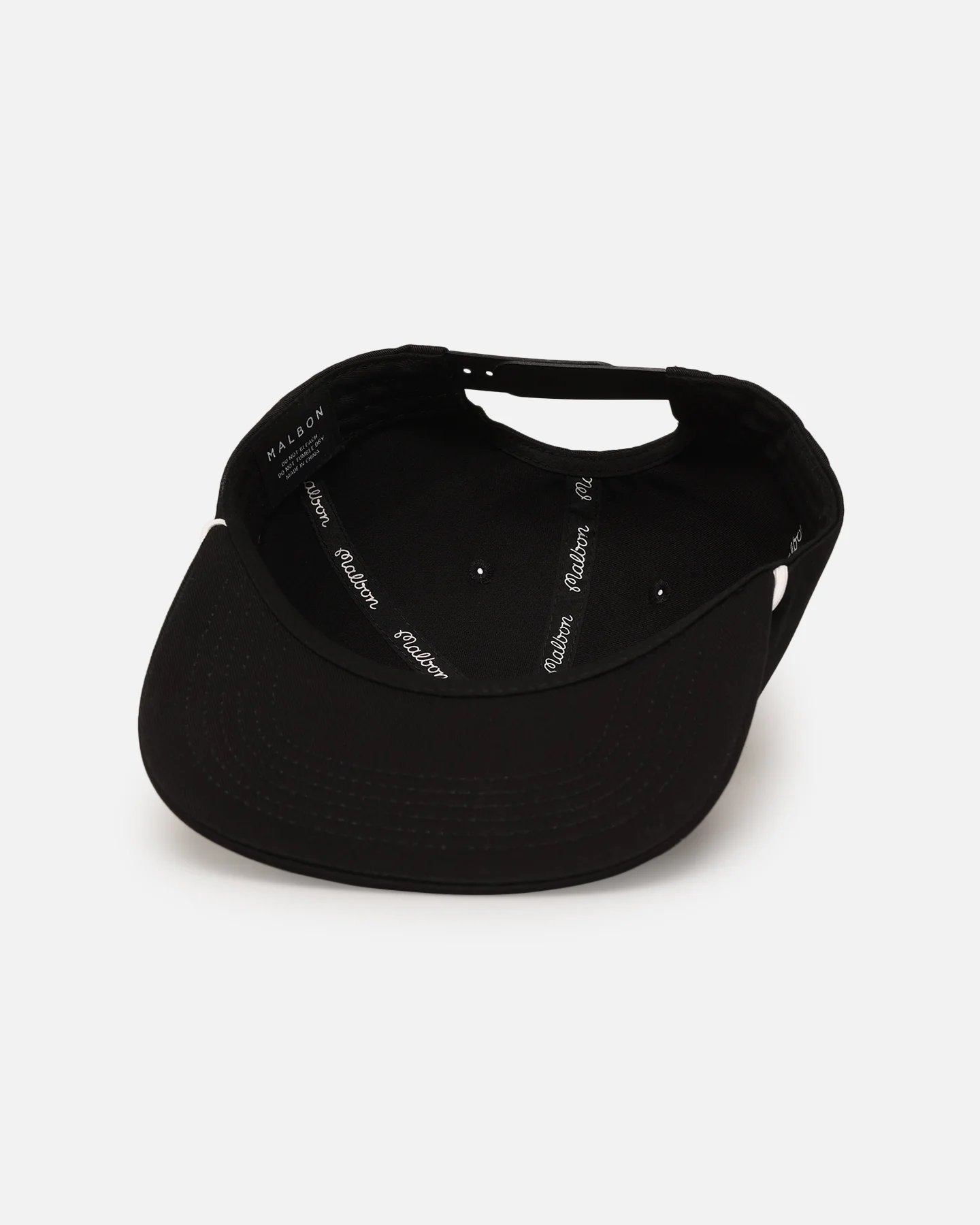 Malbon Cotton Twill Rope Snapback Hat Black/White - Image 6