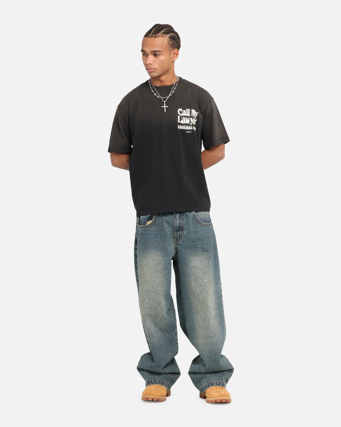 Market Call My Lawyer 3D T-Shirt Faded Black - Image 4