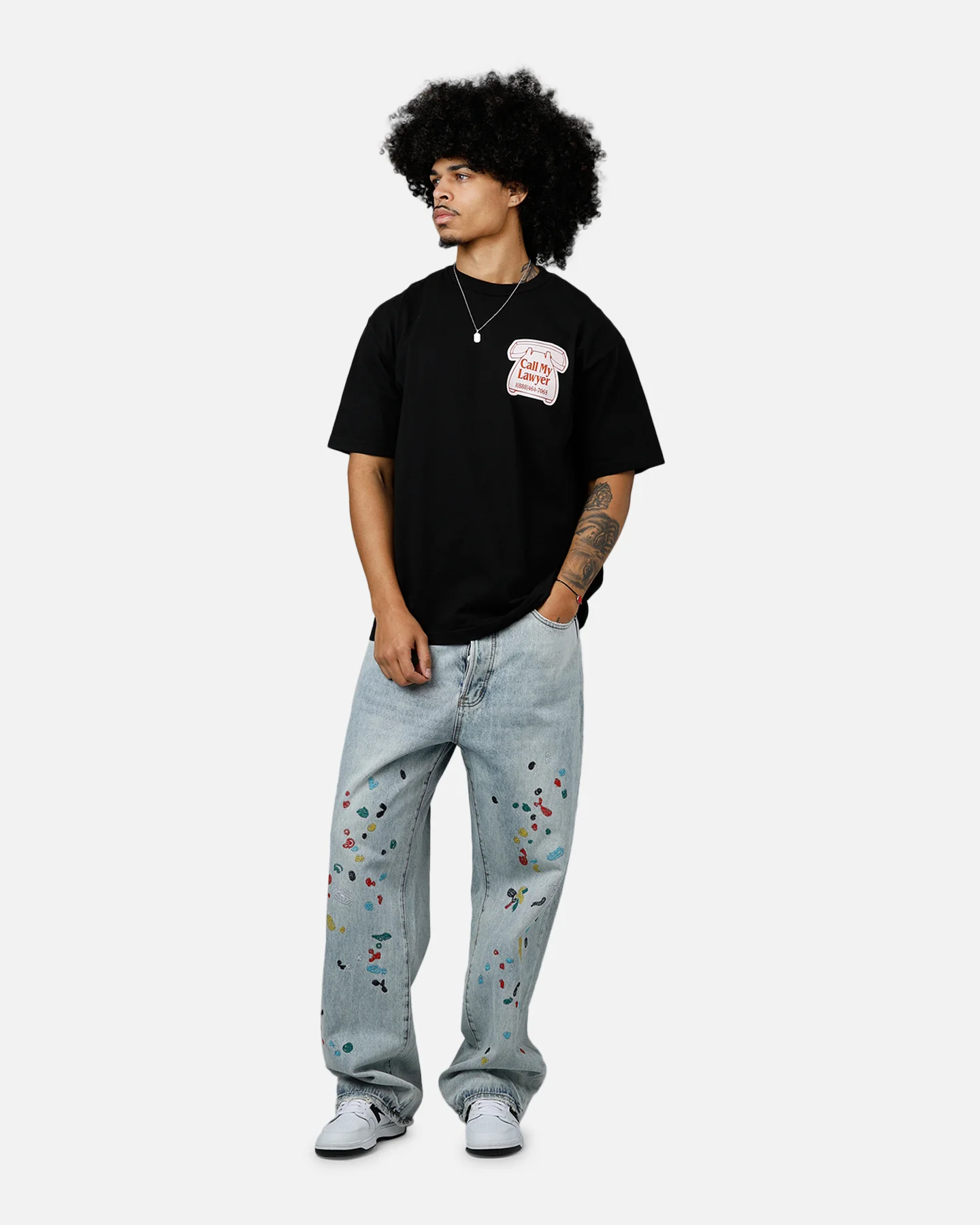 Market Call My Lawyer Magnet T-Shirt Washed Black - Image 3