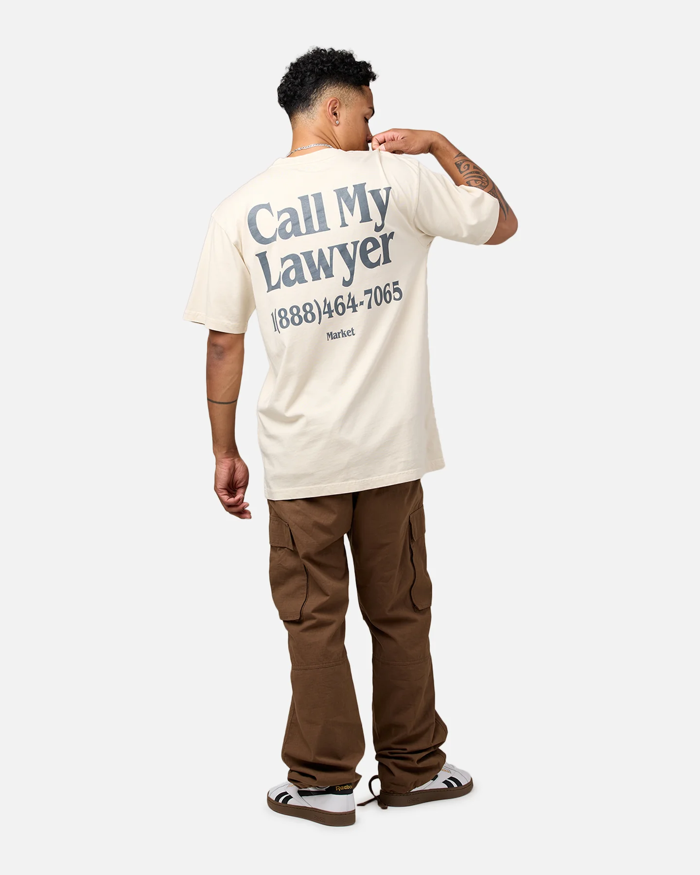 Market Call My Lawyer T-Shirt Ecru - Image 3