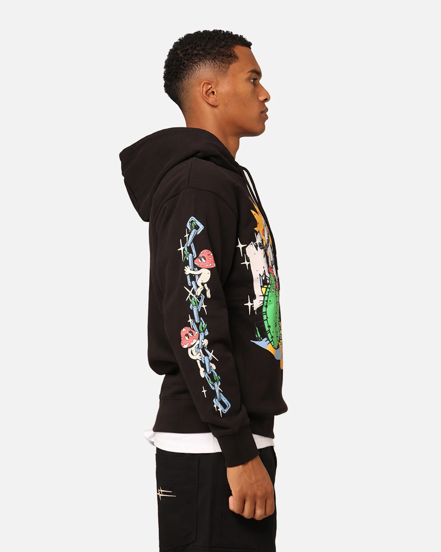 Market Fantasy Farm Pullover Hoodie Black - Image 5