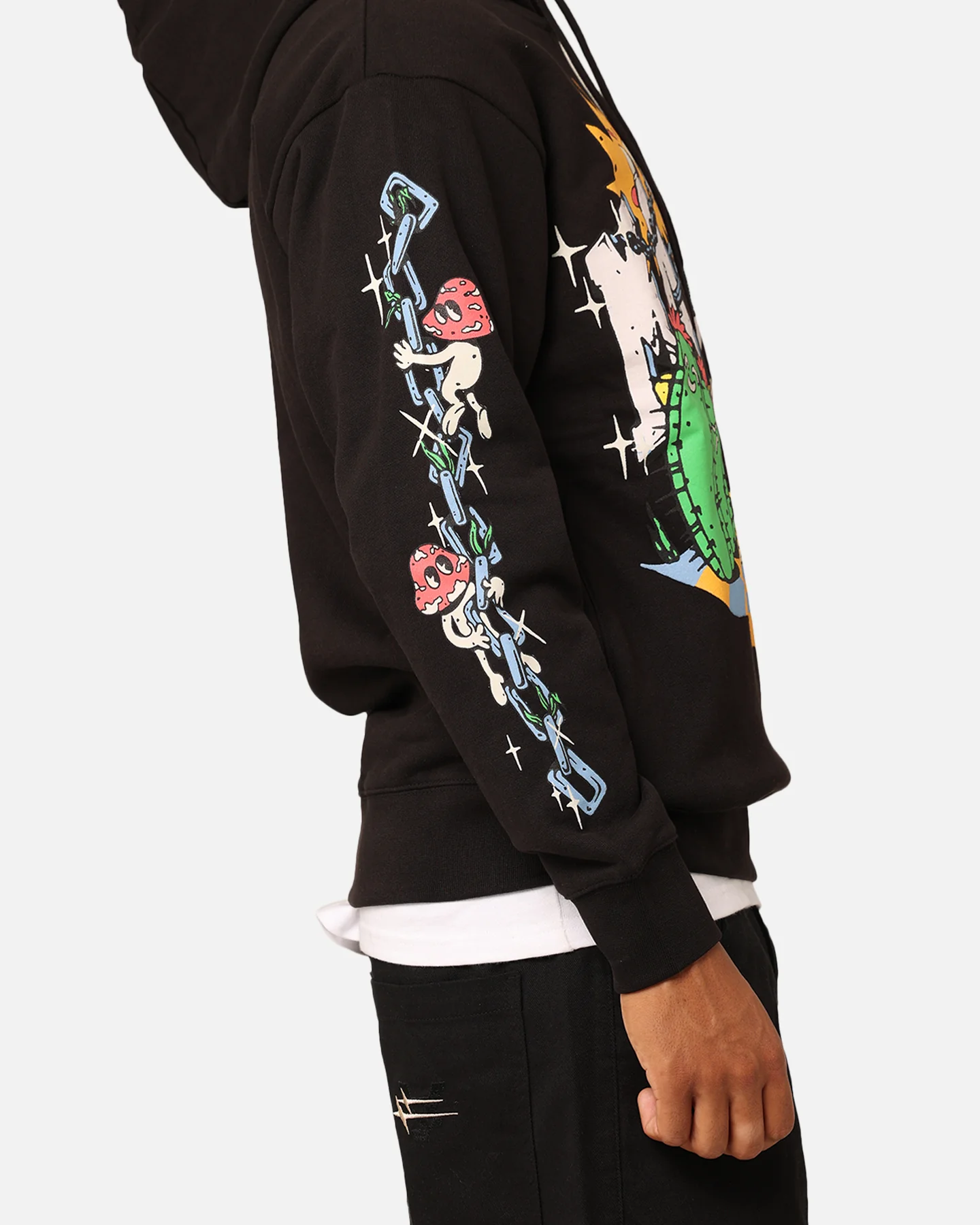 Market Fantasy Farm Pullover Hoodie Black - Image 7