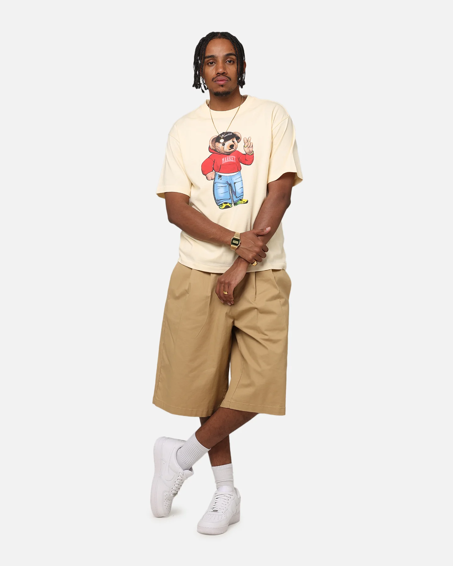 Market Fit Check Bear T-Shirt Cream - Image 2