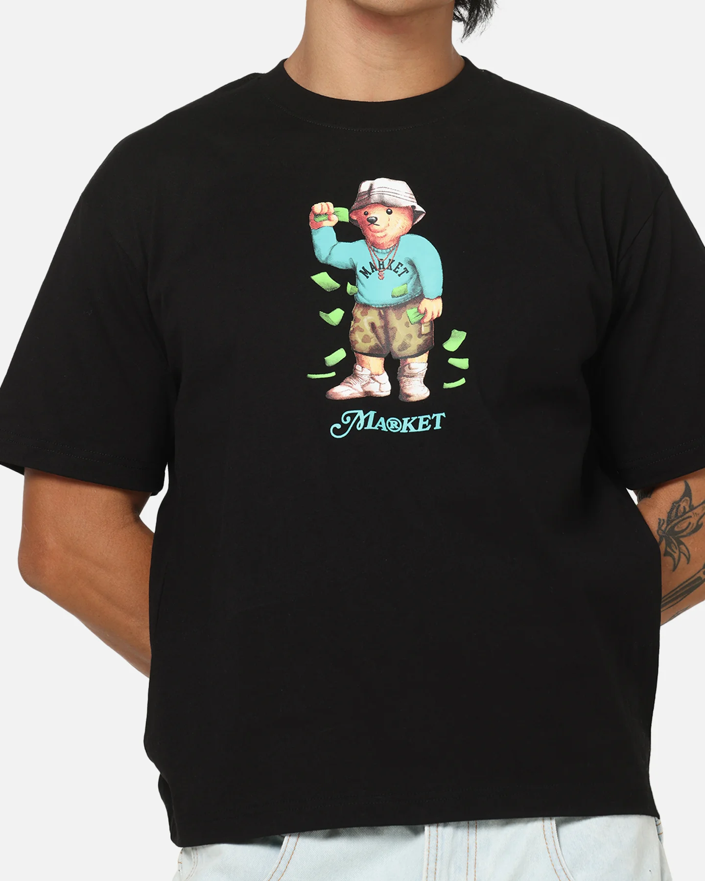 Market Making It Rain Bear T-Shirt Black - Image 6
