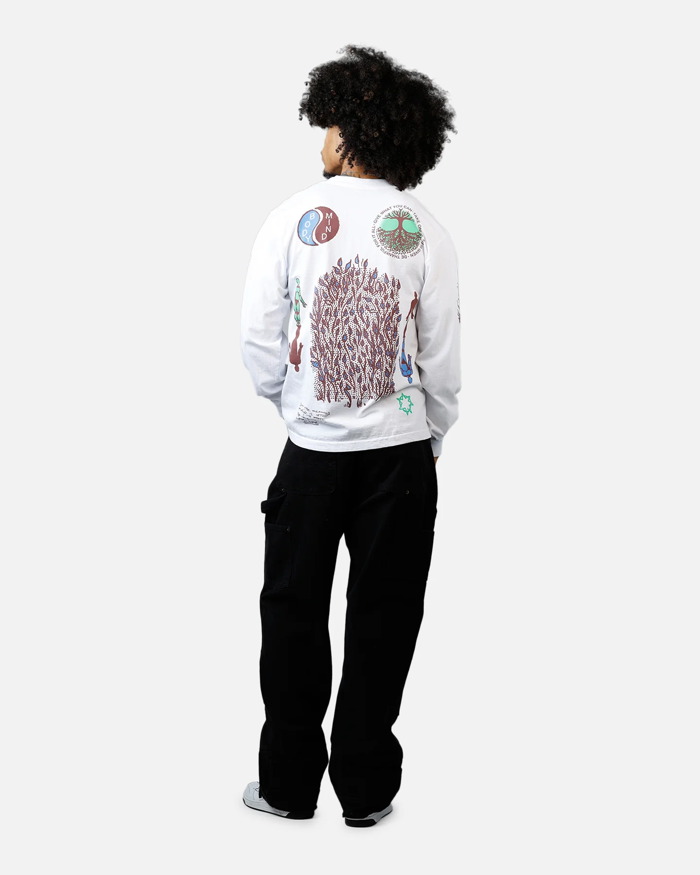 Market Peace Practice Long Sleeve T-Shirt White - Image 6