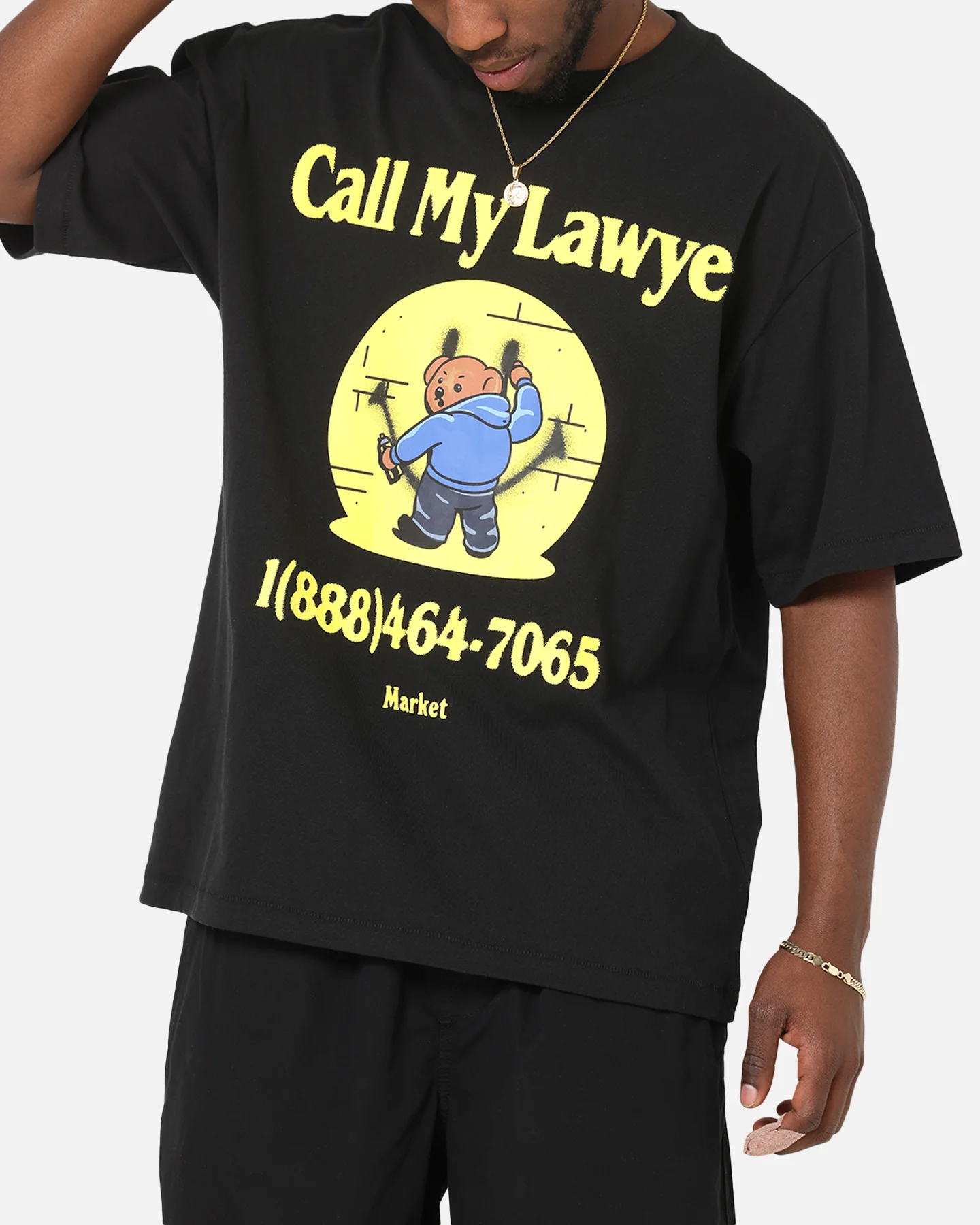 Market Smiley Call My Lawyer T-Shirt Black - Image 6
