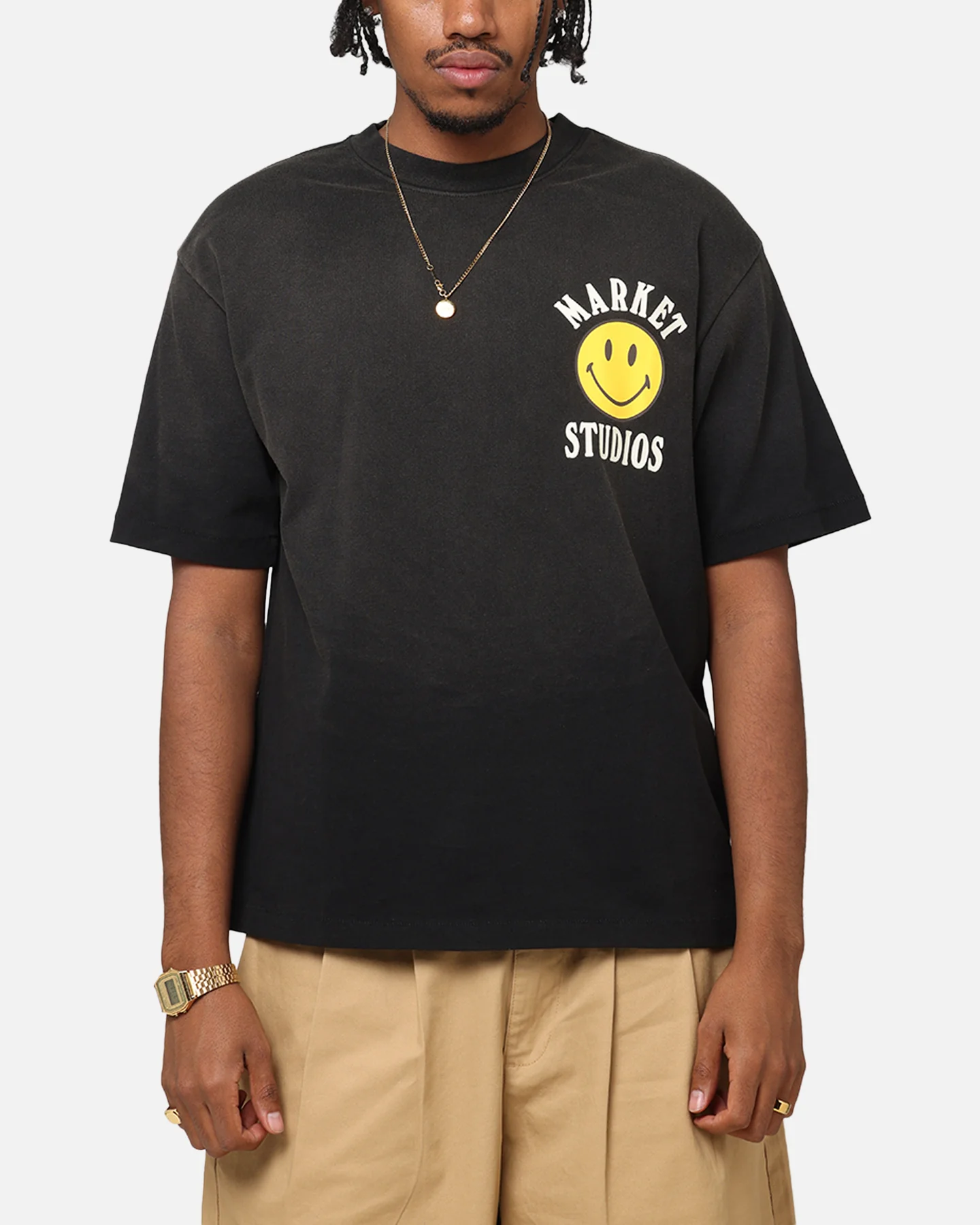 Market Smiley Lockup T-Shirt Black - Image 2