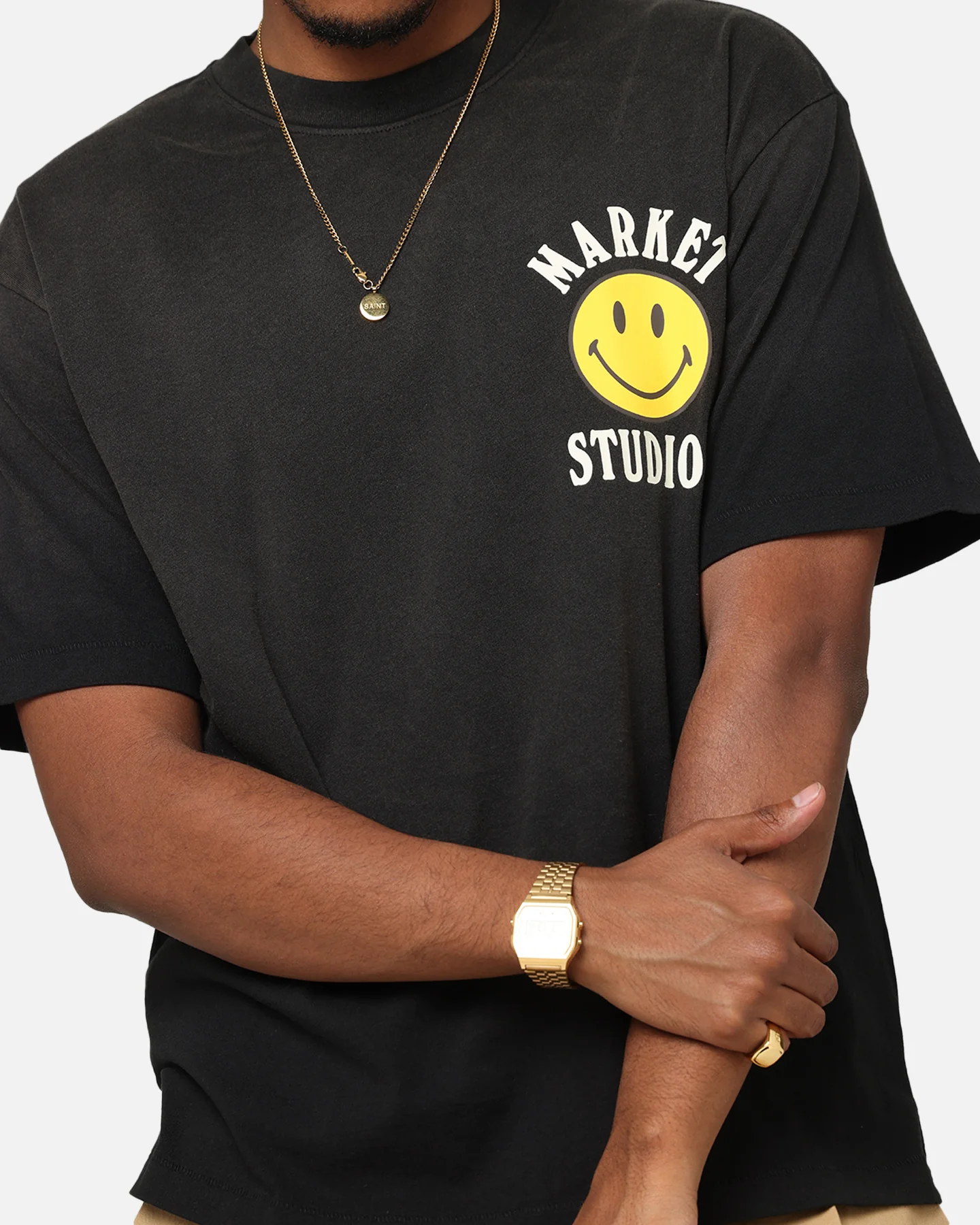 Market Smiley Lockup T-Shirt Black - Image 8