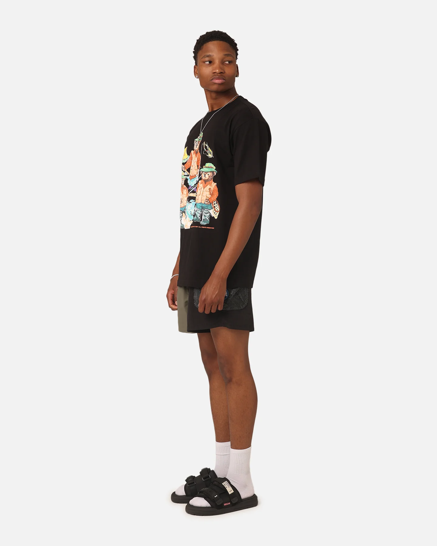Market Sportsman Bear T-Shirt Black - Image 2