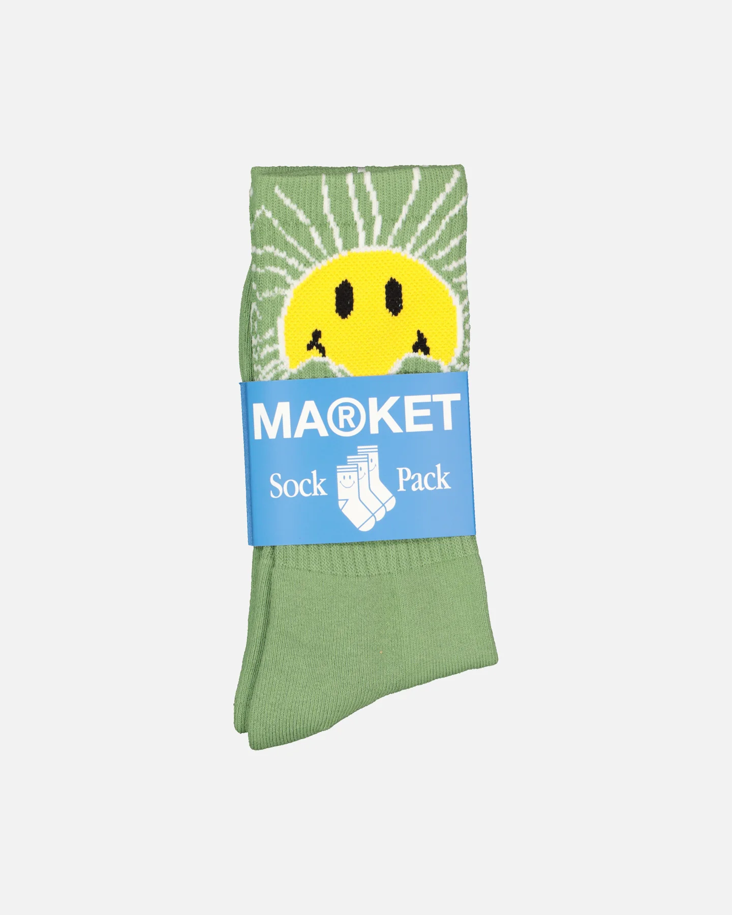 Market X Smiley Sunrise Socks Basil - Image 4