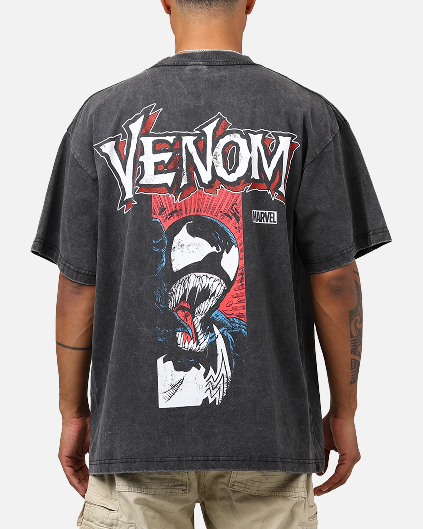Marvel Spider-Man Venom T-Shirt Black Acidwash - Image 2
