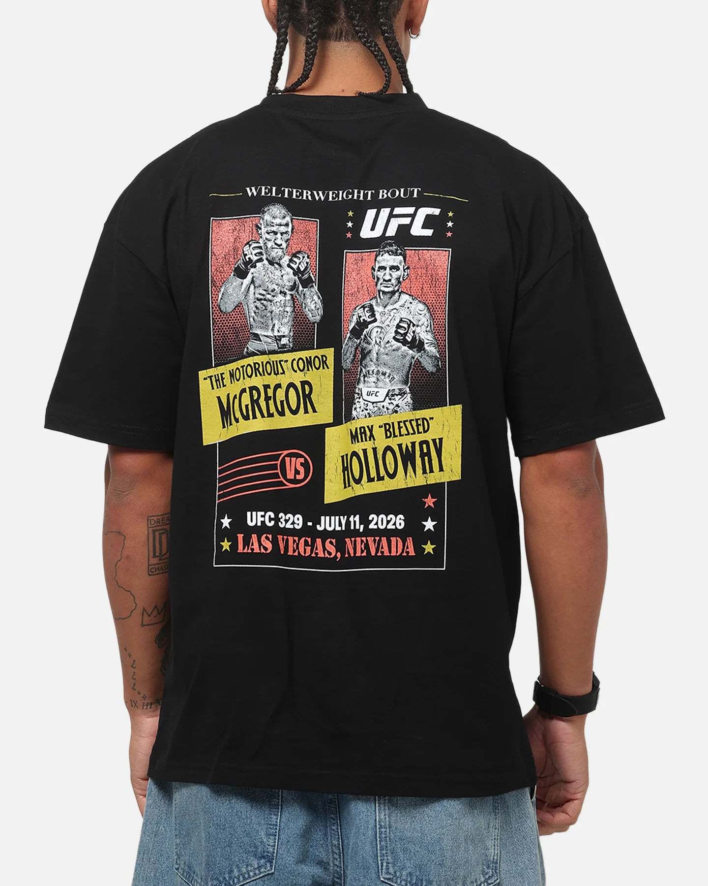 UFC By Culture Kings UFC IFW 2026 McGregor Vs. Holloway T-Shirt Black - Image 2