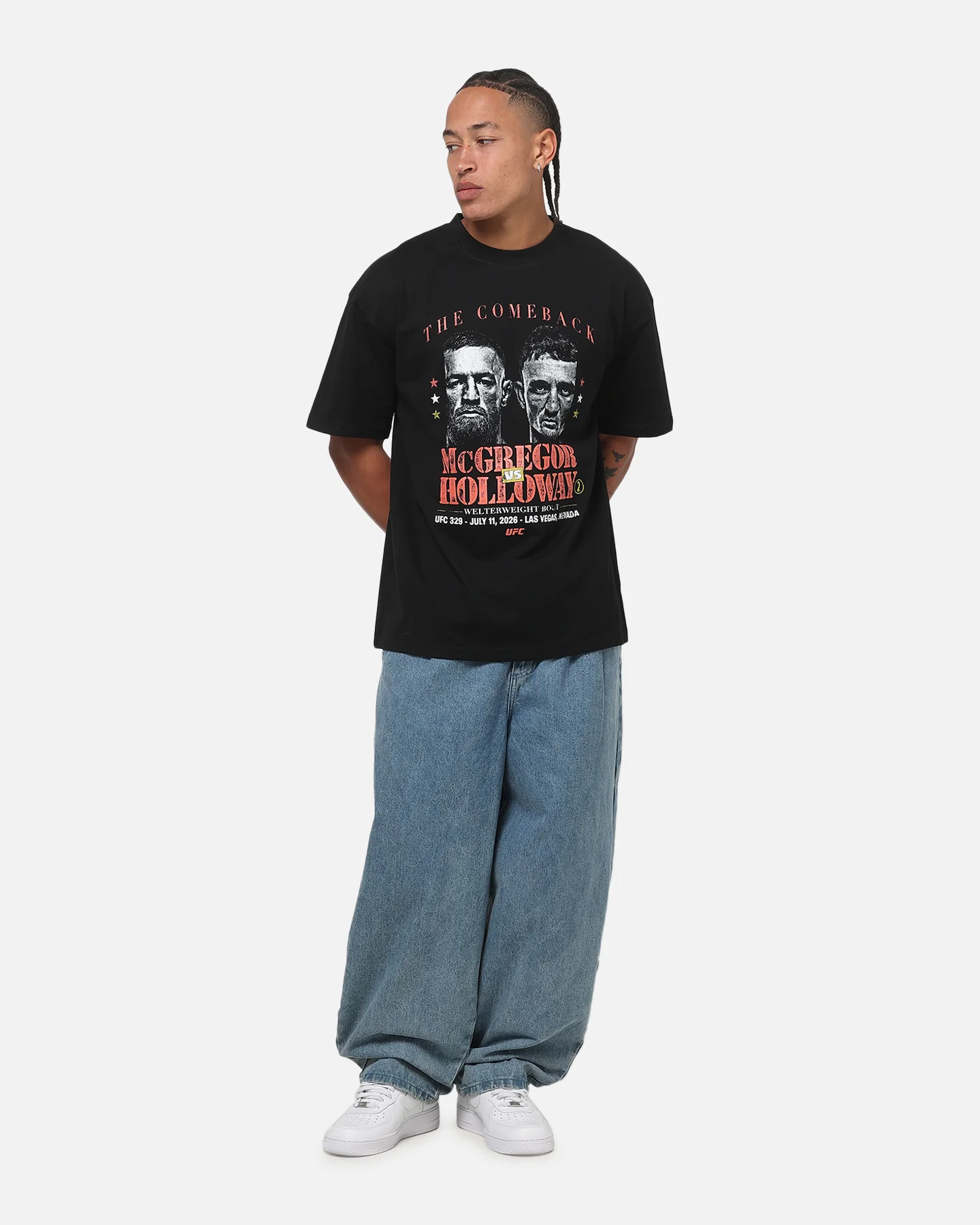 UFC By Culture Kings UFC IFW 2026 McGregor Vs. Holloway T-Shirt Black - Image 3