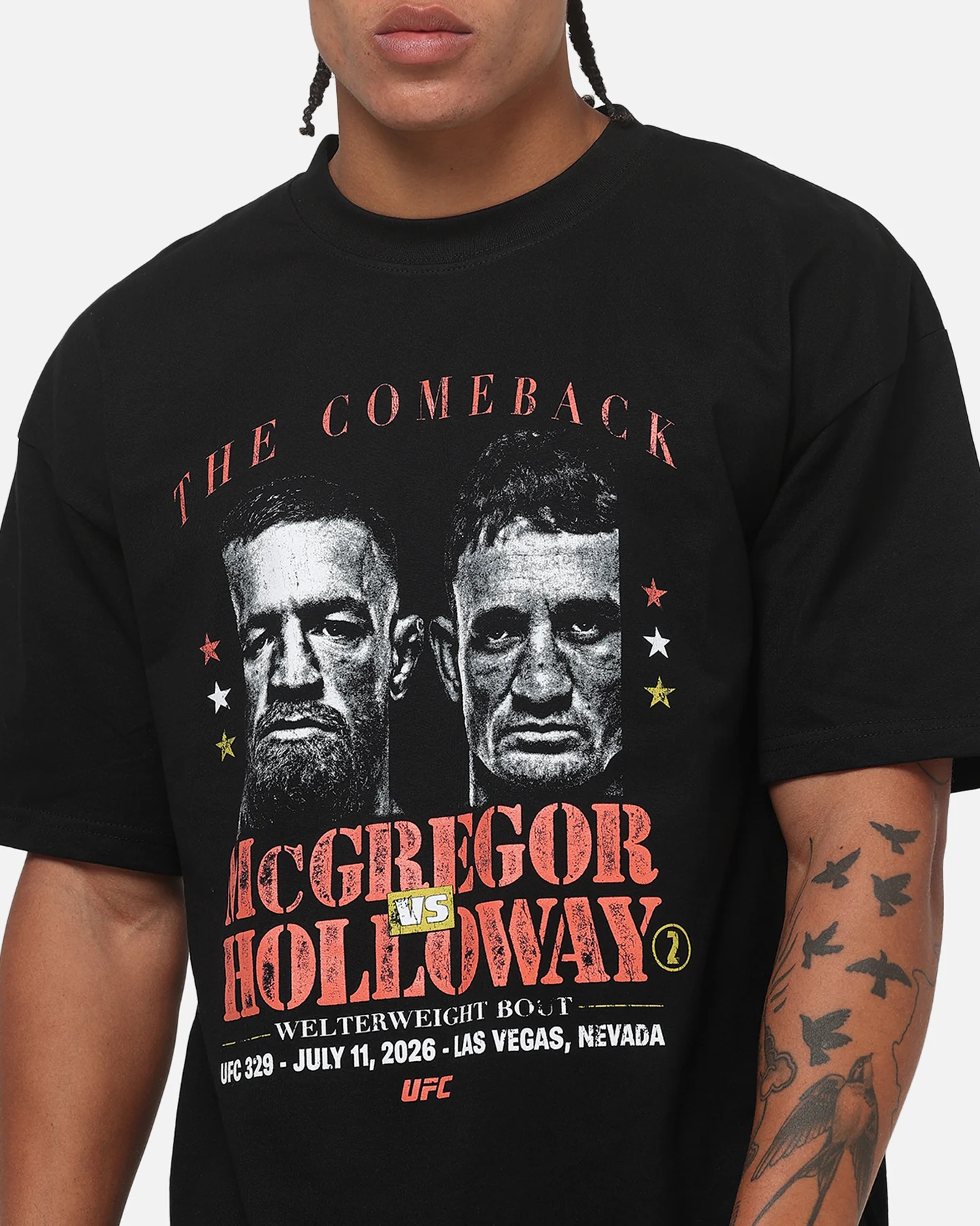 UFC By Culture Kings UFC IFW 2026 McGregor Vs. Holloway T-Shirt Black - Image 7