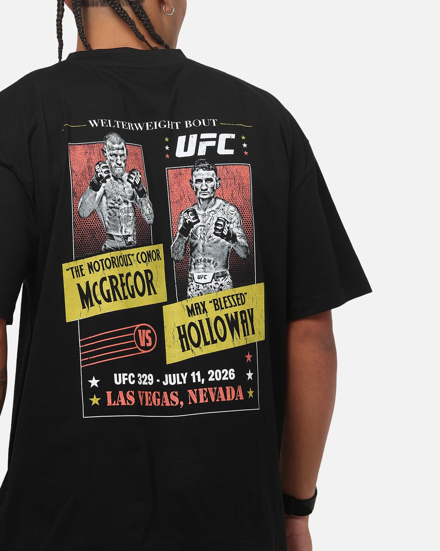 UFC By Culture Kings UFC IFW 2026 McGregor Vs. Holloway T-Shirt Black - Image 8
