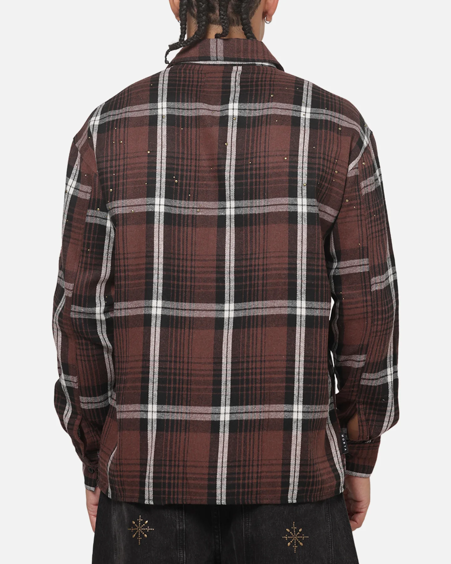 Saint Morta Medici Plaid Long Sleeve Shirt Port - Image 3