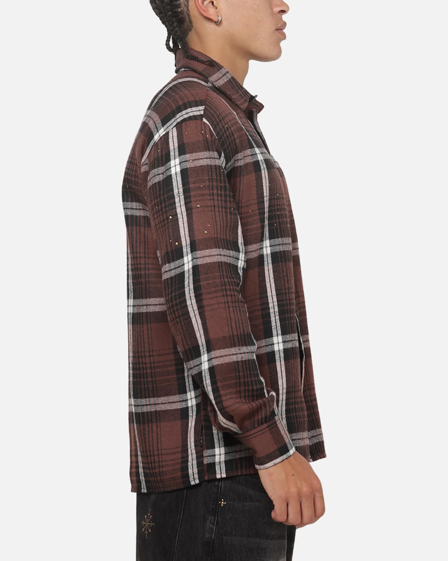Saint Morta Medici Plaid Long Sleeve Shirt Port - Image 4