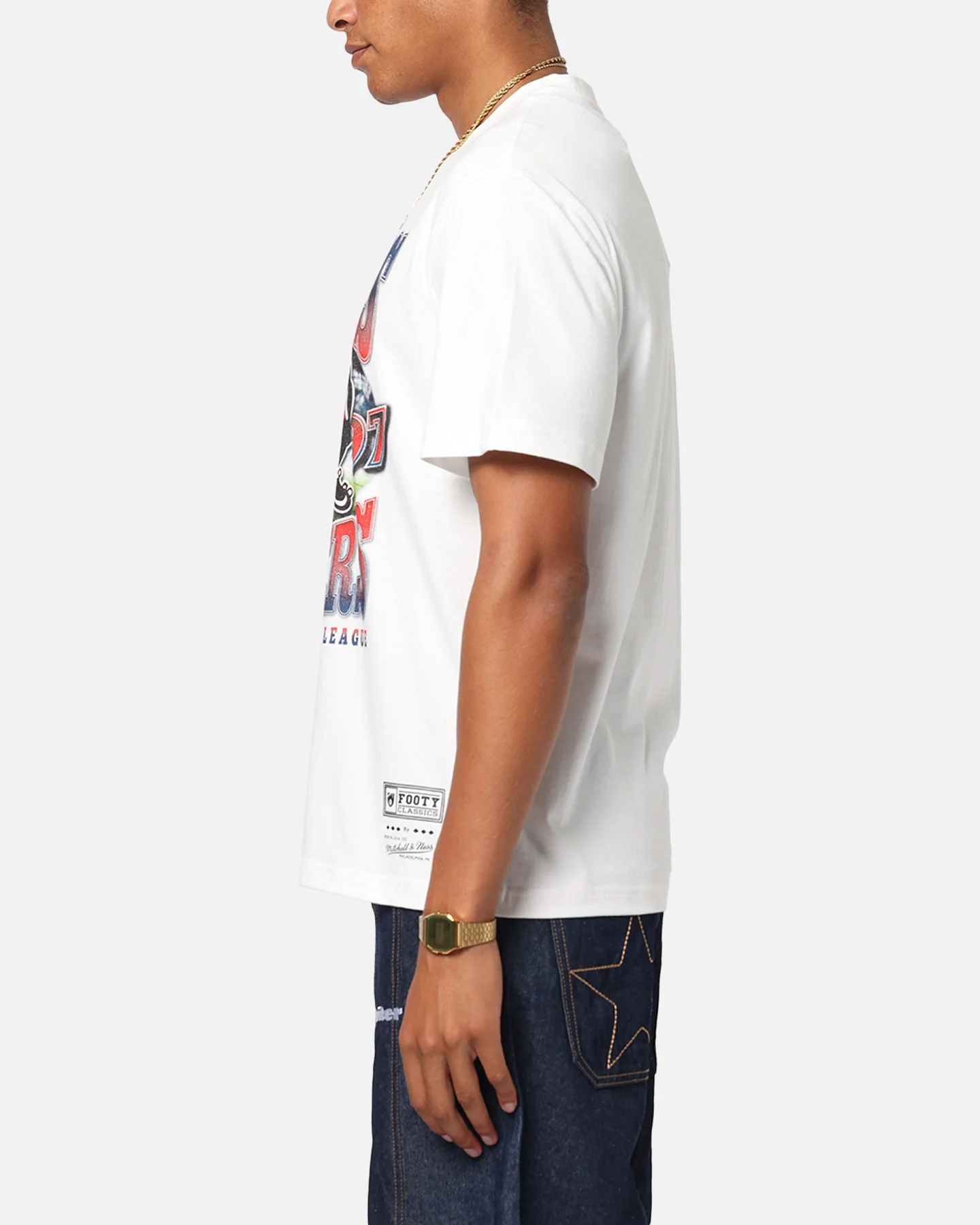 Mitchell & Ness Adelaide Crows Mascot T-Shirt Vintage White - Image 4
