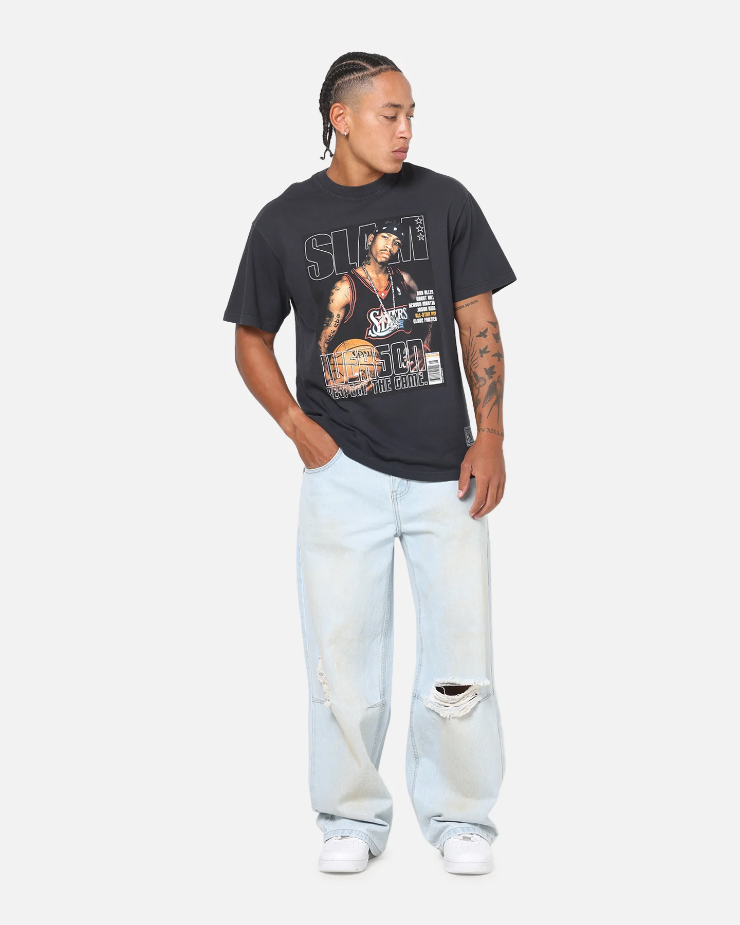 Mitchell & Ness Allen Iverson Slam T-Shirt Washed Black - Image 2
