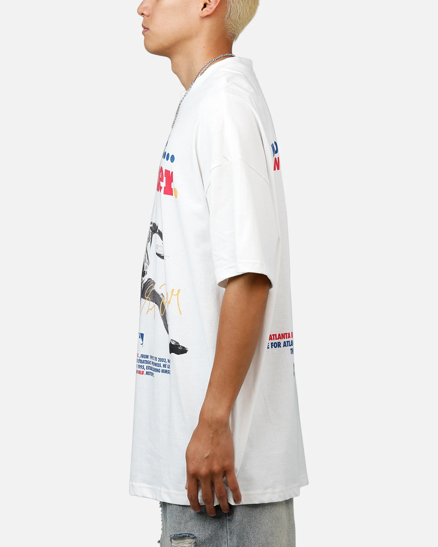 Mitchell & Ness Atlanta Braves Gregory "Mad Dog" Maddux Got Better T-Shirt Vintage White - Image 5