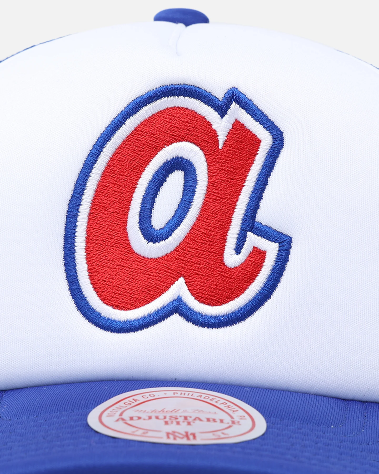 Mitchell & Ness Atlanta Braves Team Foam Trucker Snapback Blue/White - Image 5