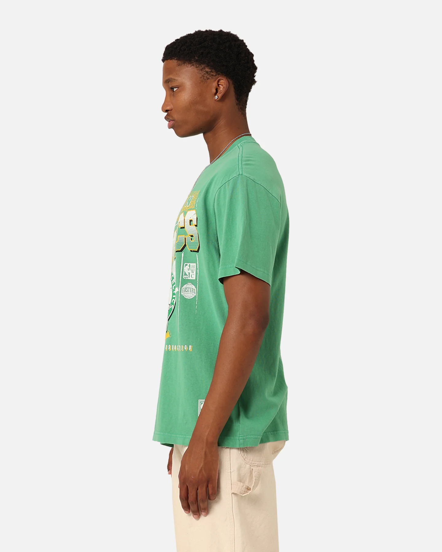Mitchell & Ness Boston Celtics Brush Off 2.0 T-Shirt Green - Image 6