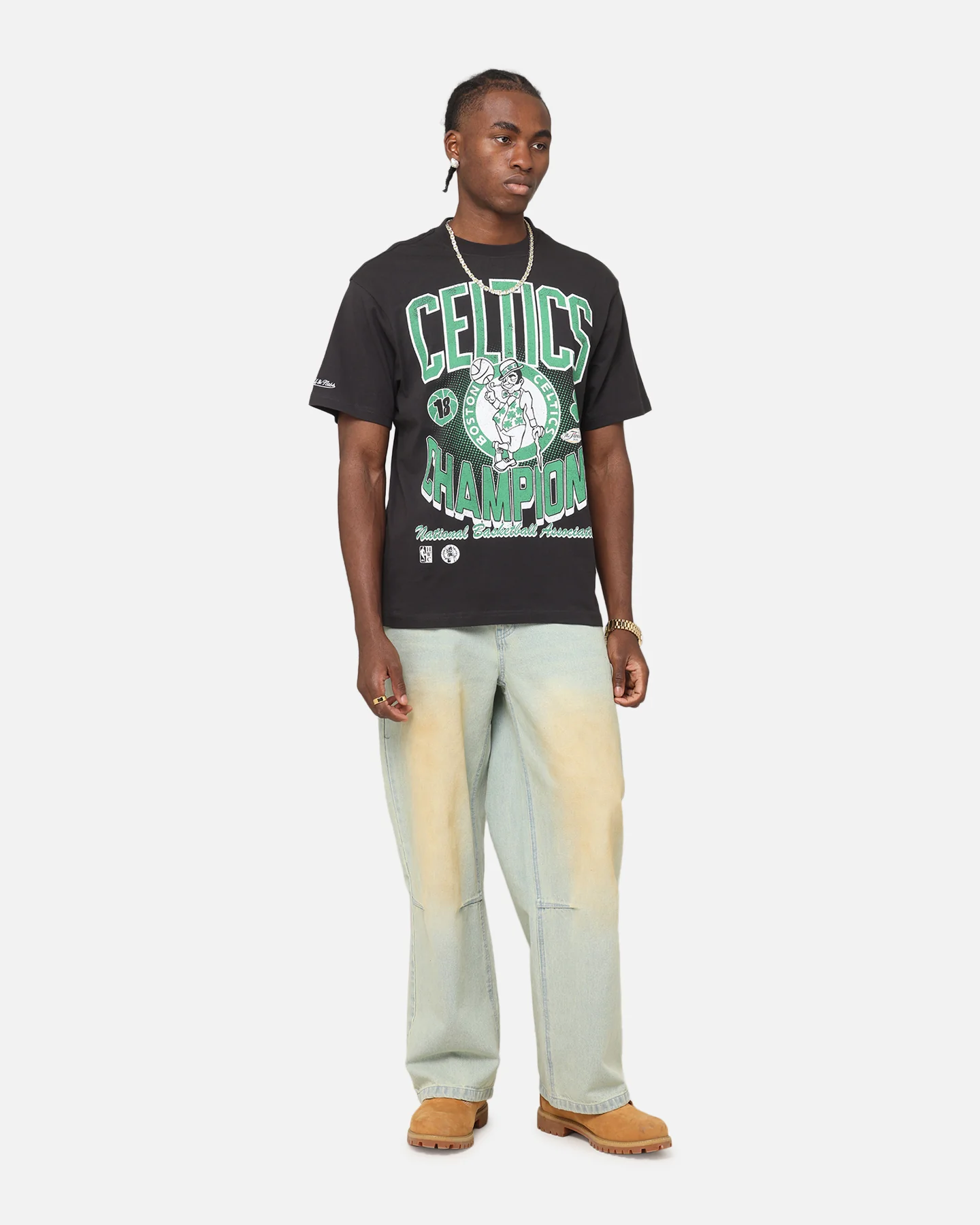 Mitchell & Ness Boston Celtics Champions 'Luck of the Irish' T-Shirt Faded Black - Image 2