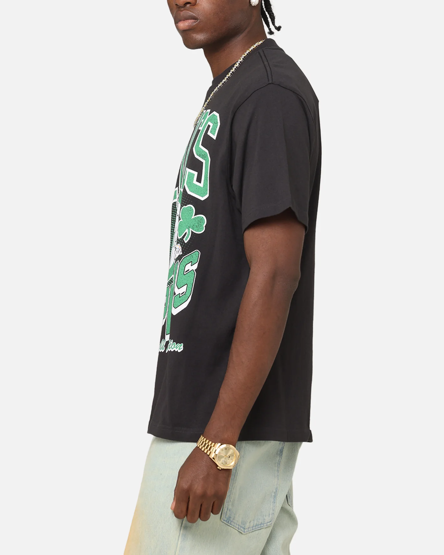 Mitchell & Ness Boston Celtics Champions 'Luck of the Irish' T-Shirt Faded Black - Image 5