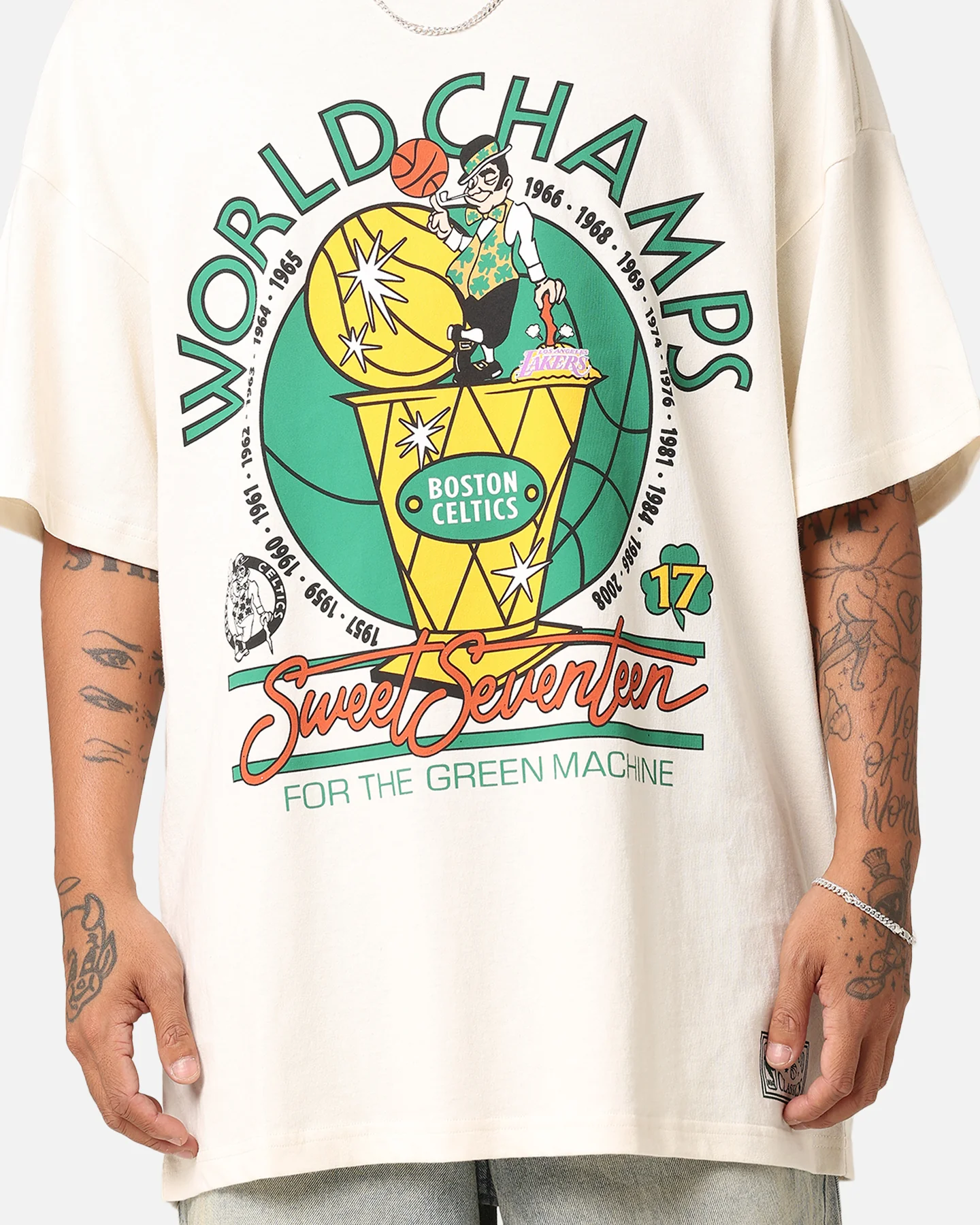 Mitchell & Ness Boston Celtics History Of Champions Egret - Image 7