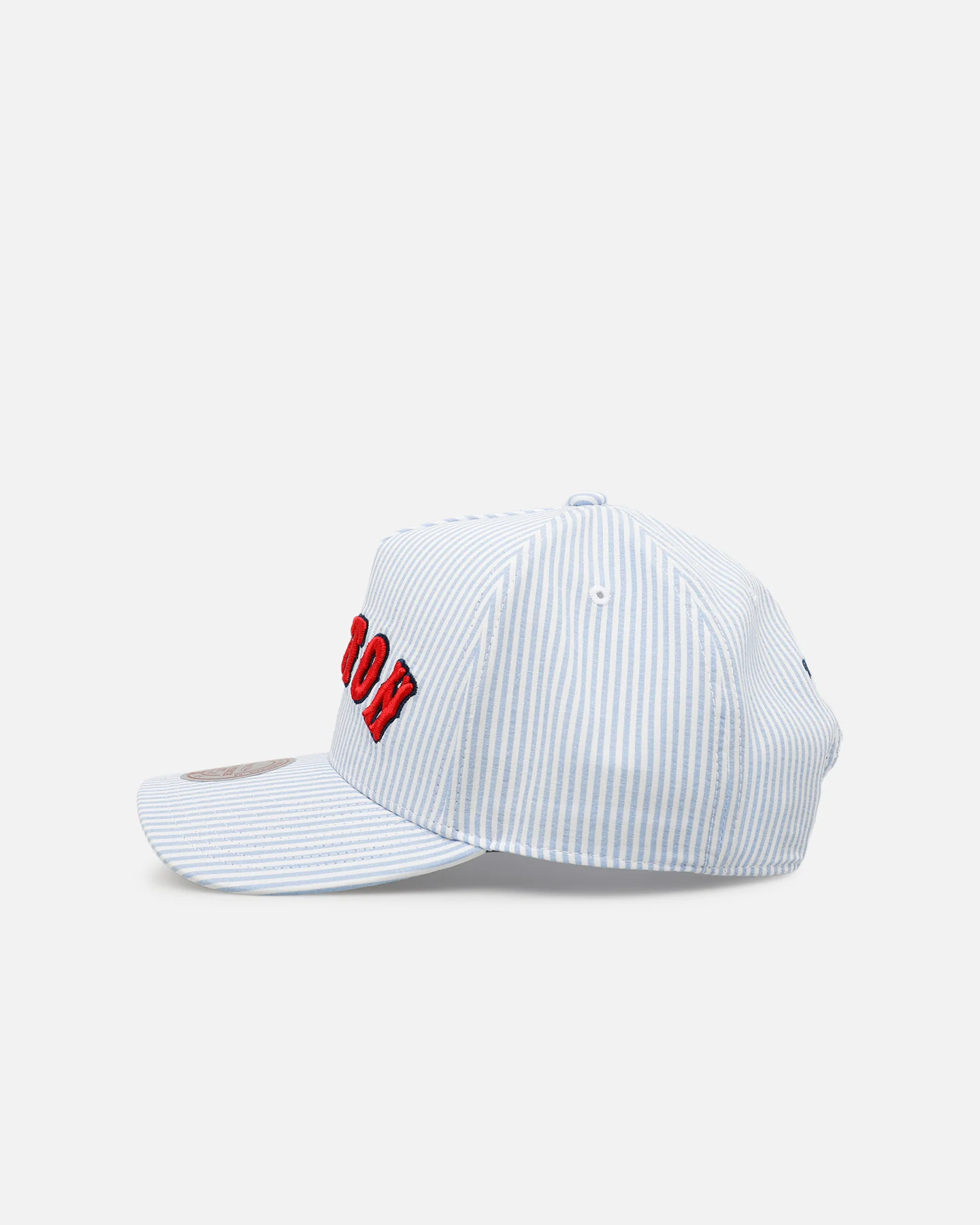 Mitchell & Ness Boston Red Sox 'Seersucker' Pro Pinch Snapback Blue/White - Image 4