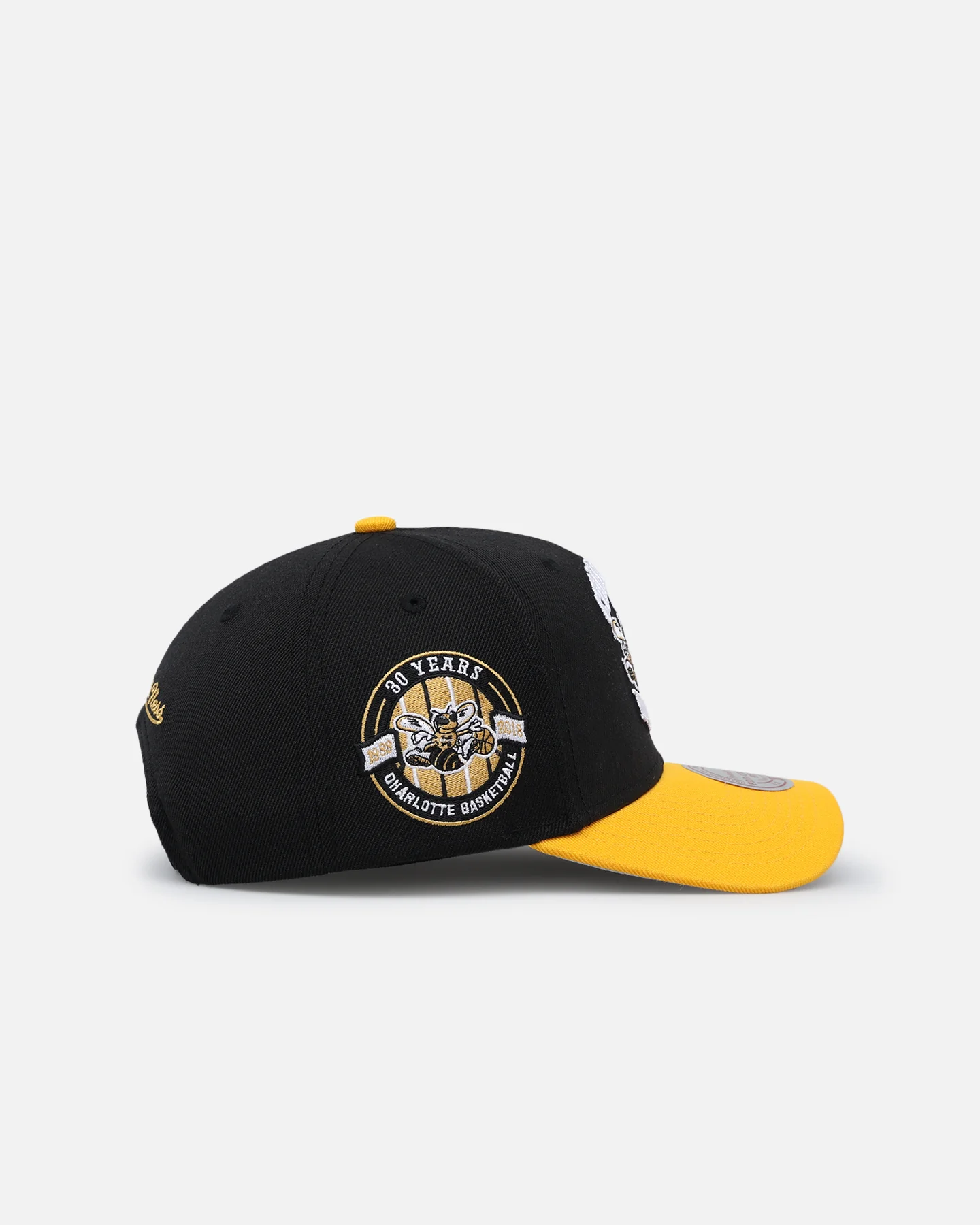 Mitchell & Ness Charlotte Hornets "Enter The Dragon" Pro Crown Snapback Black/Ochre - Image 3