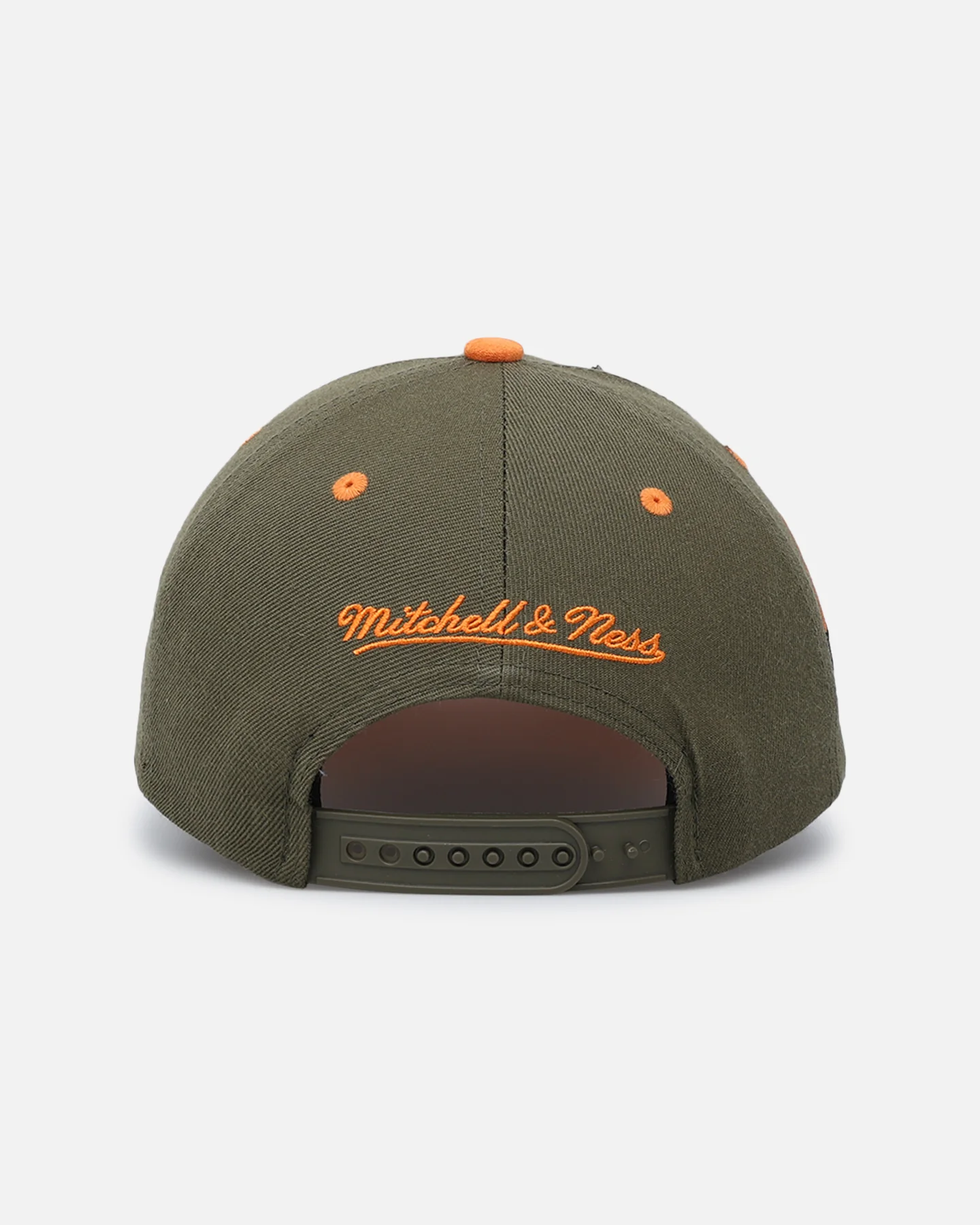 Mitchell & Ness Charlotte Hornets 'Harmony of Hues' Pro Crown Snapback Olive/Orange - Image 3