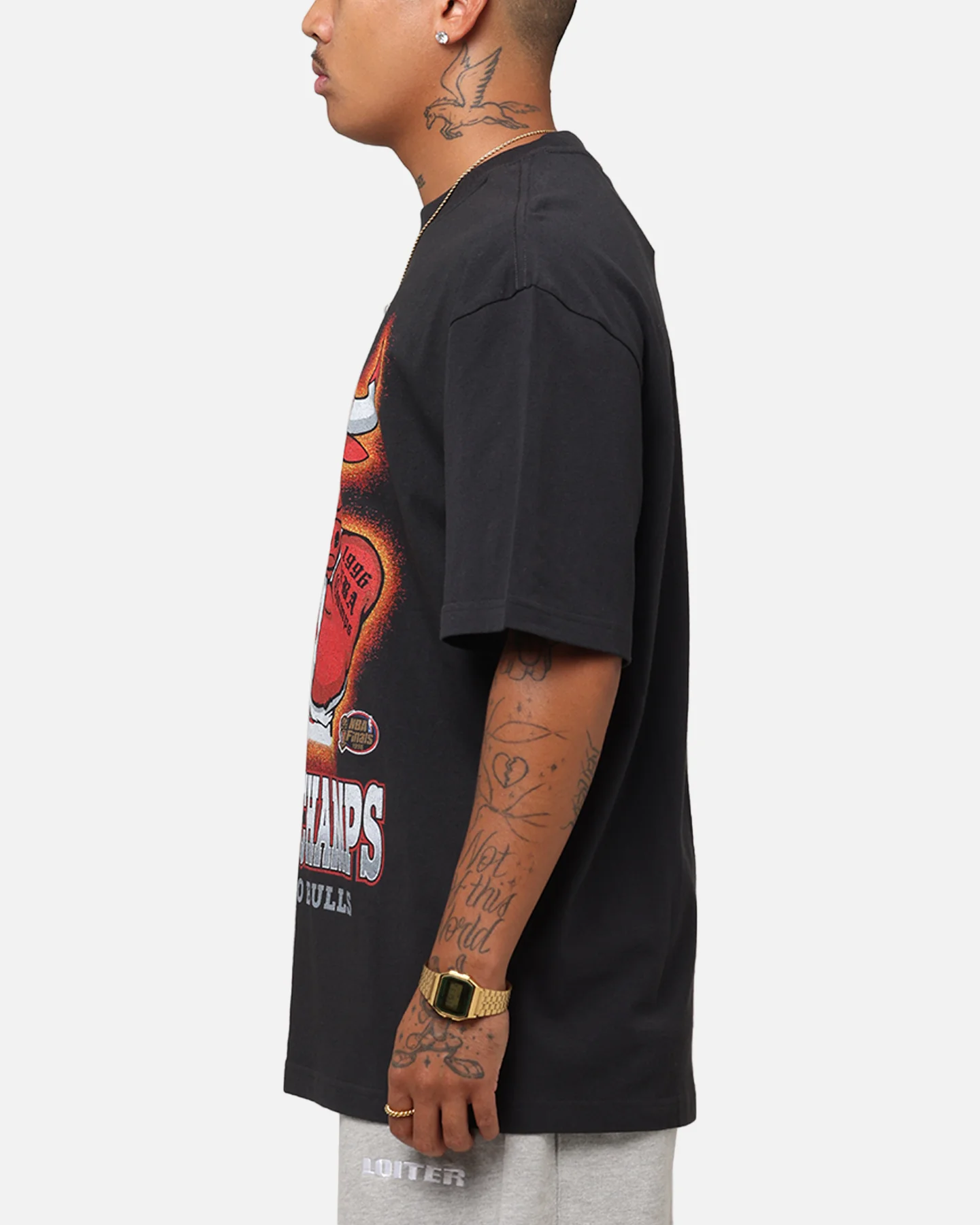 Mitchell & Ness Chicago Bulls '96 NBA Champs T-Shirt Faded Black - Image 5