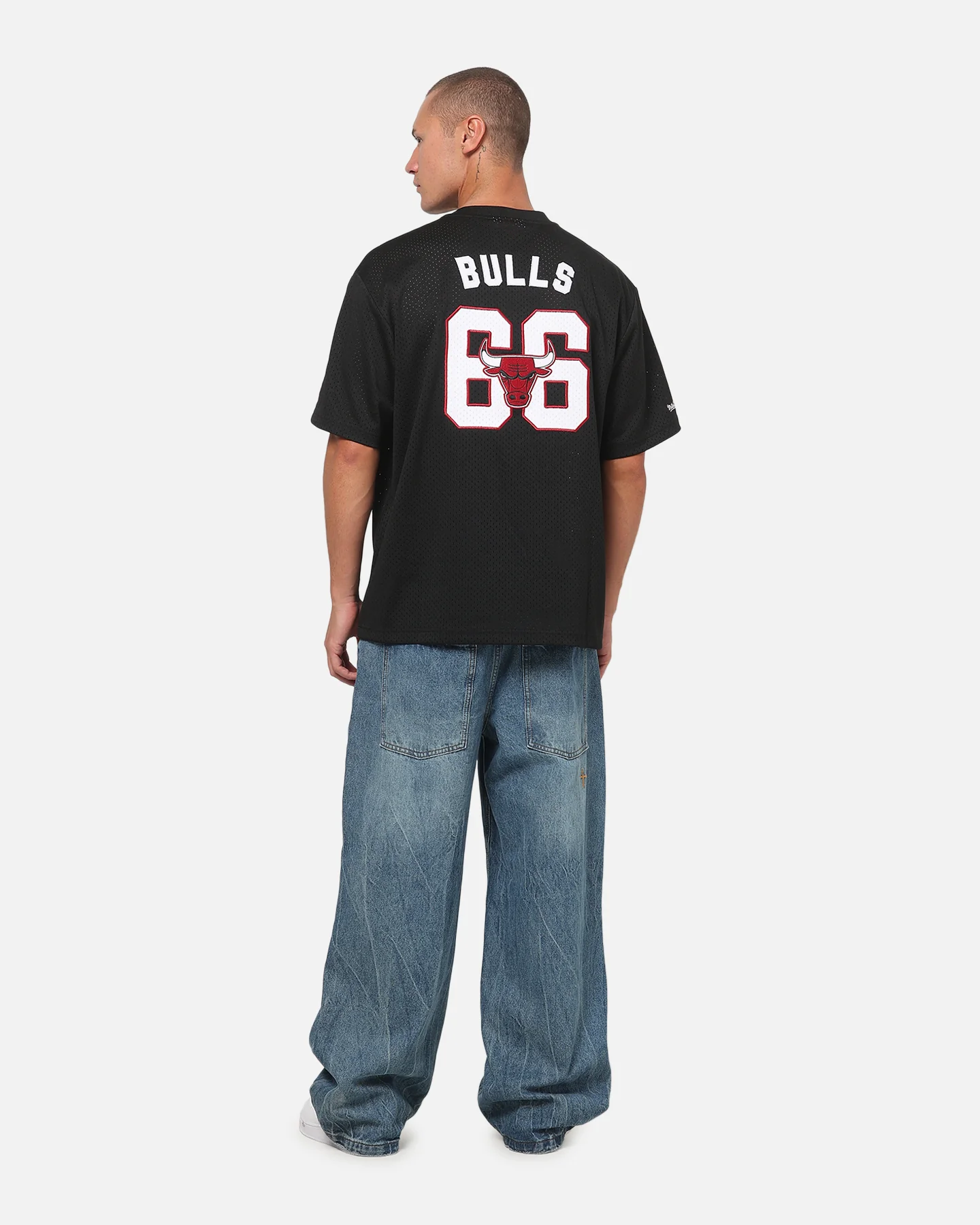 Mitchell & Ness Chicago Bulls Basketball Mesh T-Shirt Black - Image 4